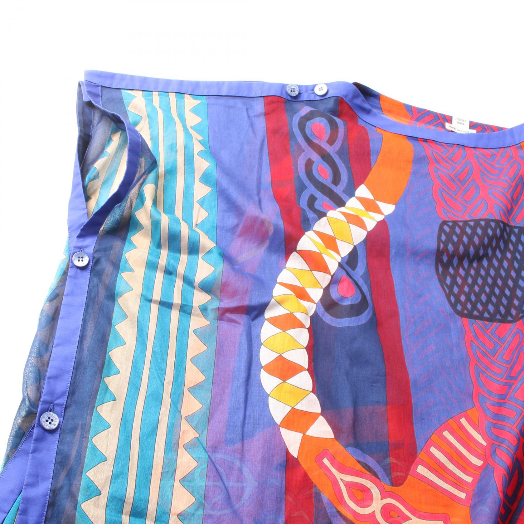 HERMES Cotton Fantaisie d'Etriers Beach Tunic