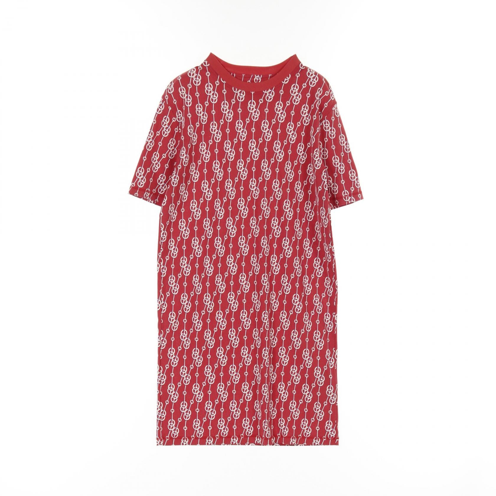 HERMES Cotton Cricketis Pattern Short-Sleeved Dress