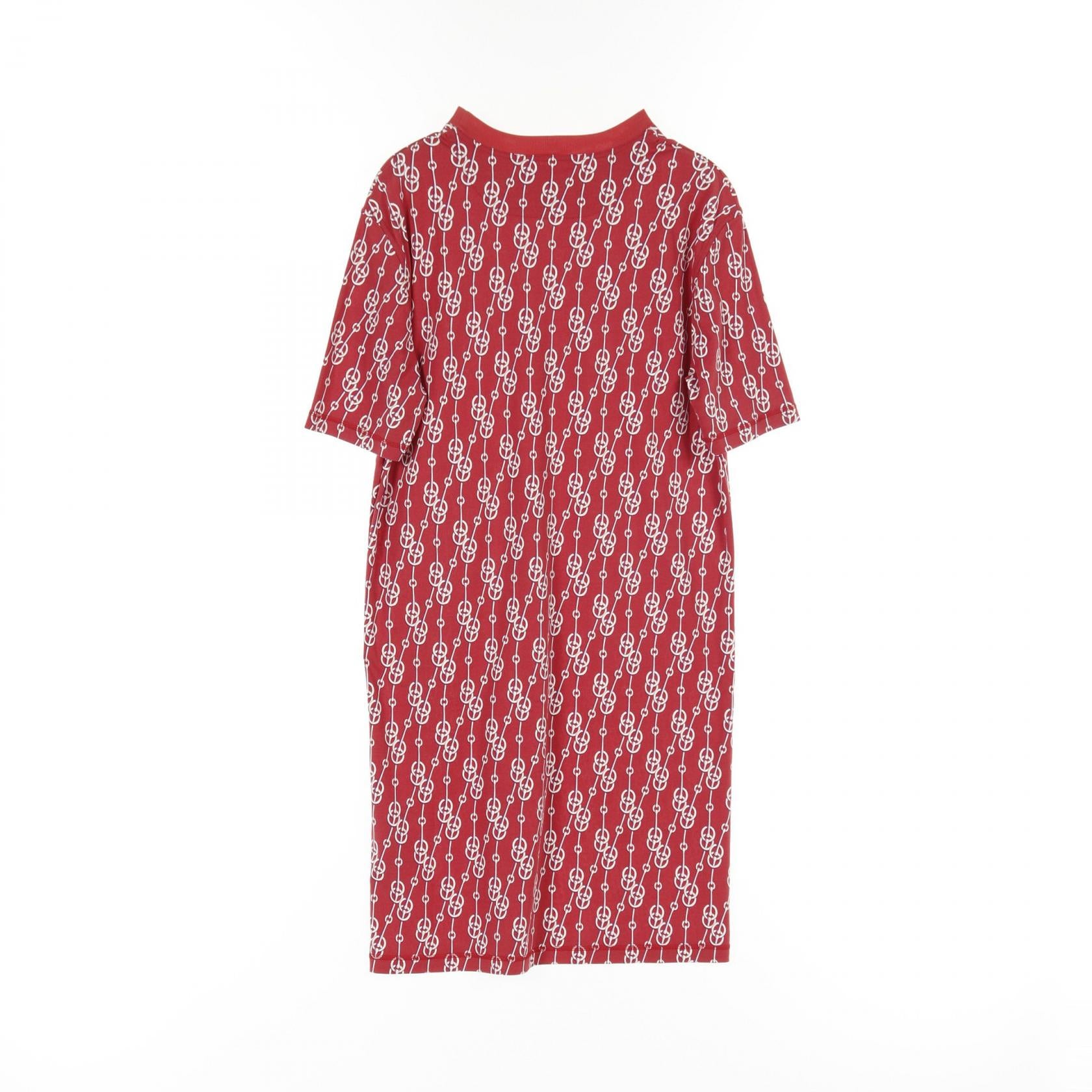 HERMES Cotton Cricketis Pattern Short-Sleeved Dress