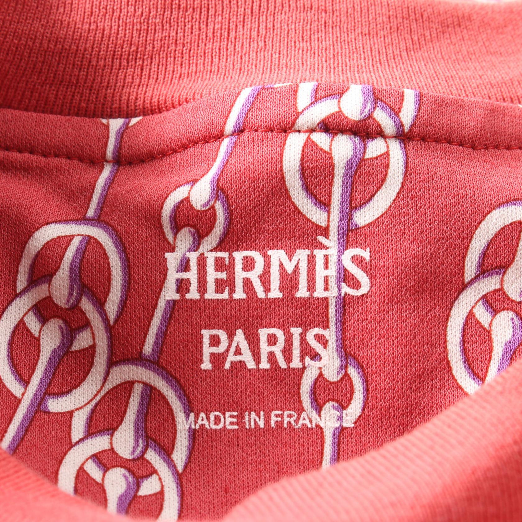 HERMES Cotton Cricketis Pattern Short-Sleeved Dress