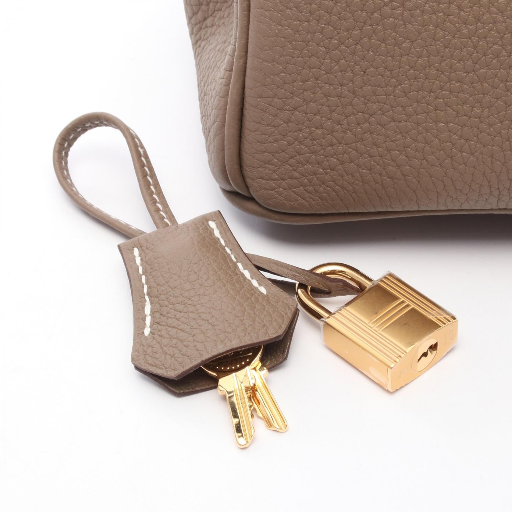 HERMES Togo皮革Birkin 25金扣手挽袋Etoupe