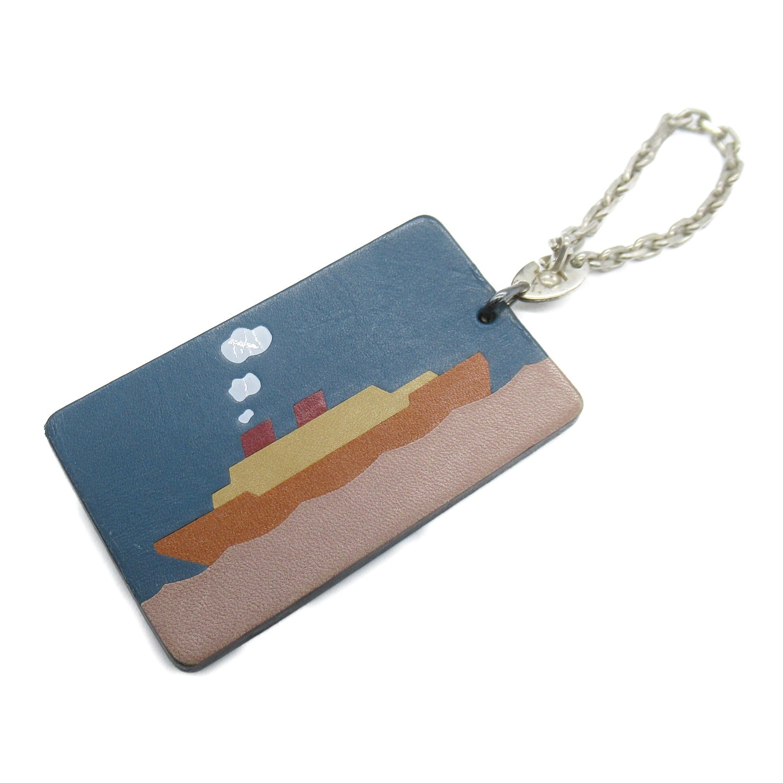 HERMES 【激減優惠】皮革Key Chain Ship 33 YEARSIN PENINSULA掛飾藍色