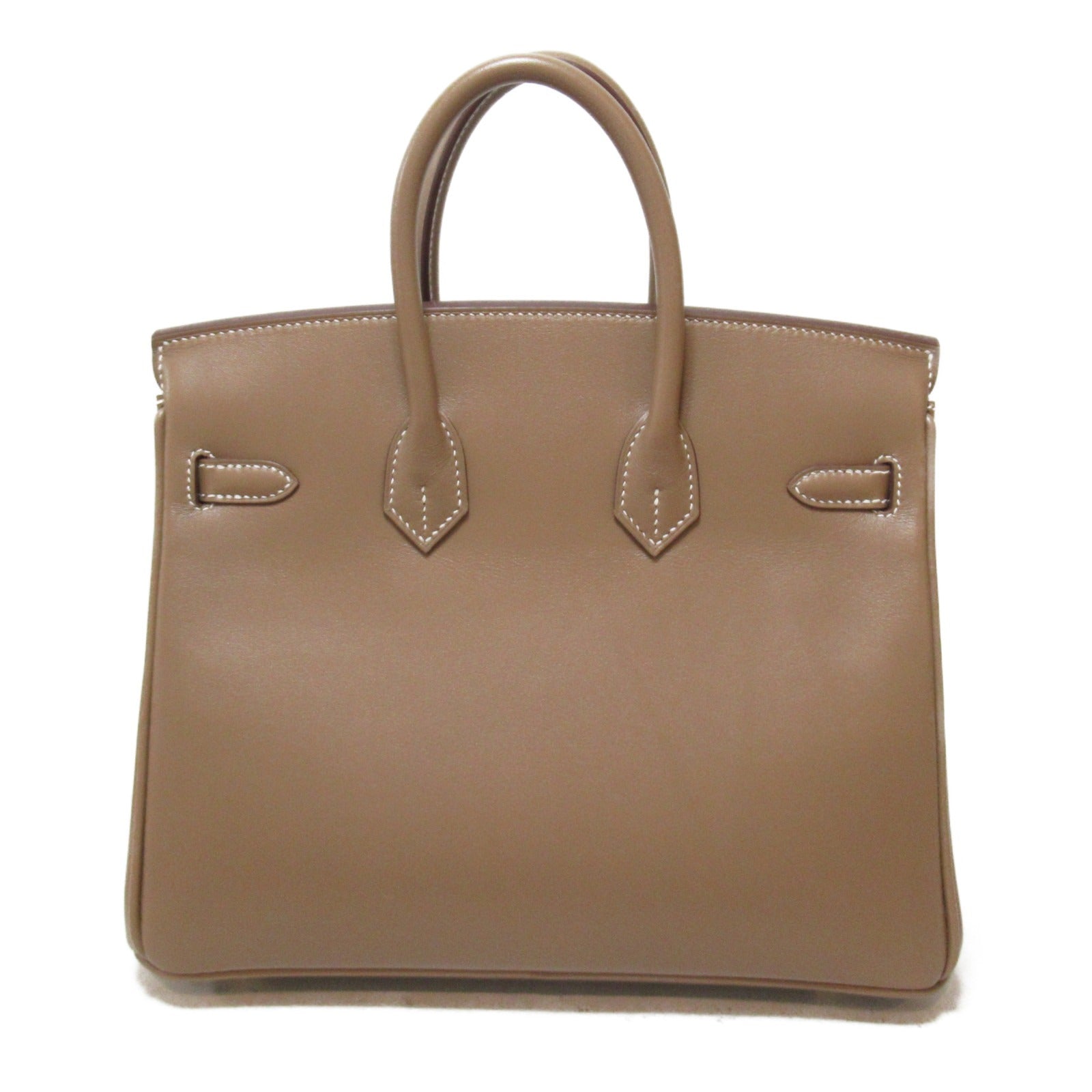 HERMES 【清倉大減價】皮革Birkin 25金扣手挽袋Etoupe