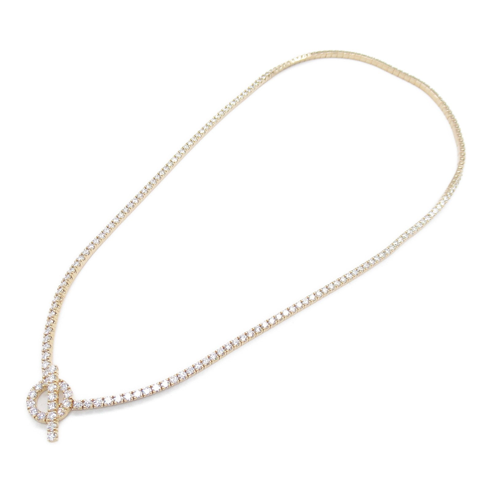 HERMES 【激減優惠】18K玫瑰金Finesse necklace 6.02ct鑽石項鍊