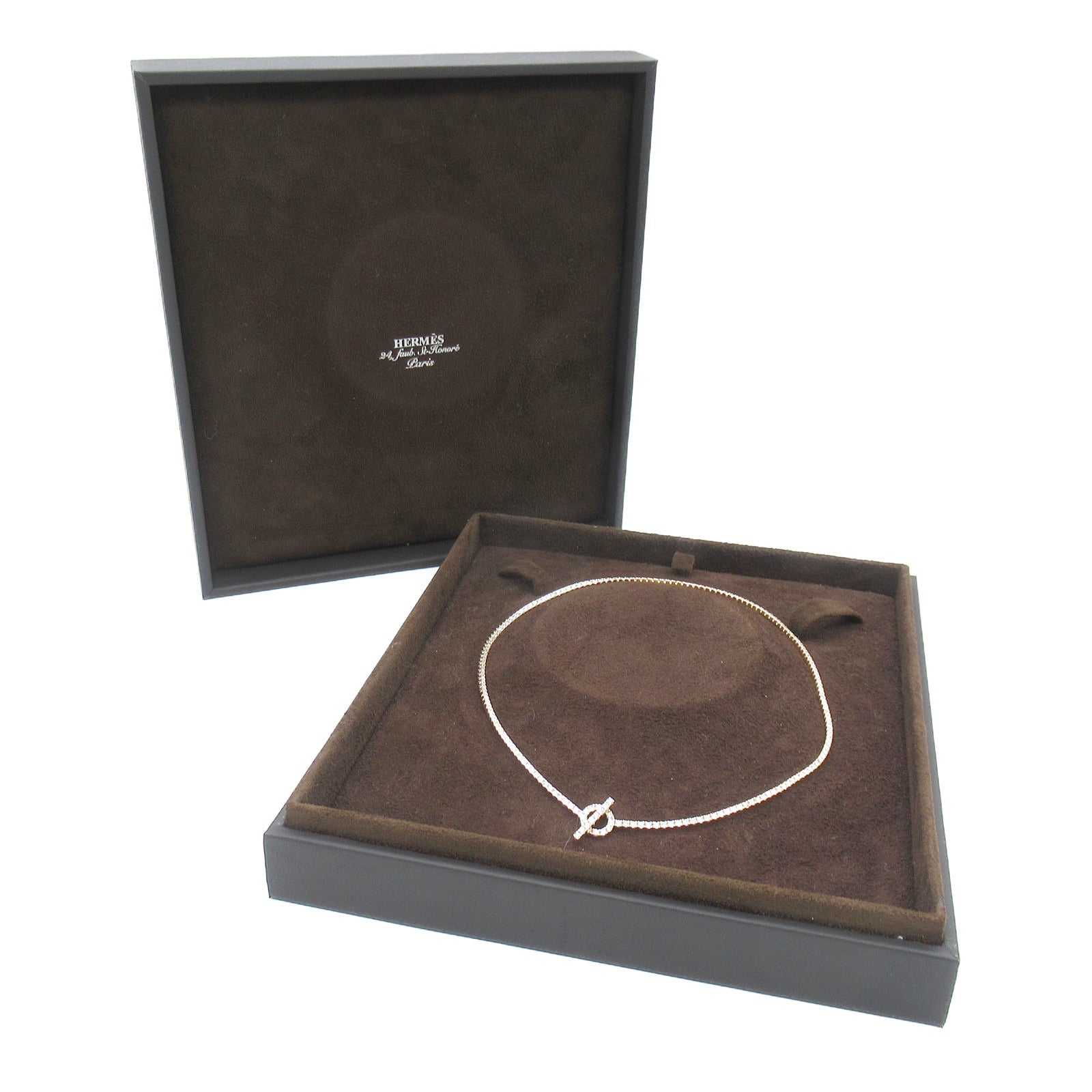 HERMES 【激減優惠】18K玫瑰金Finesse necklace 6.02ct鑽石項鍊