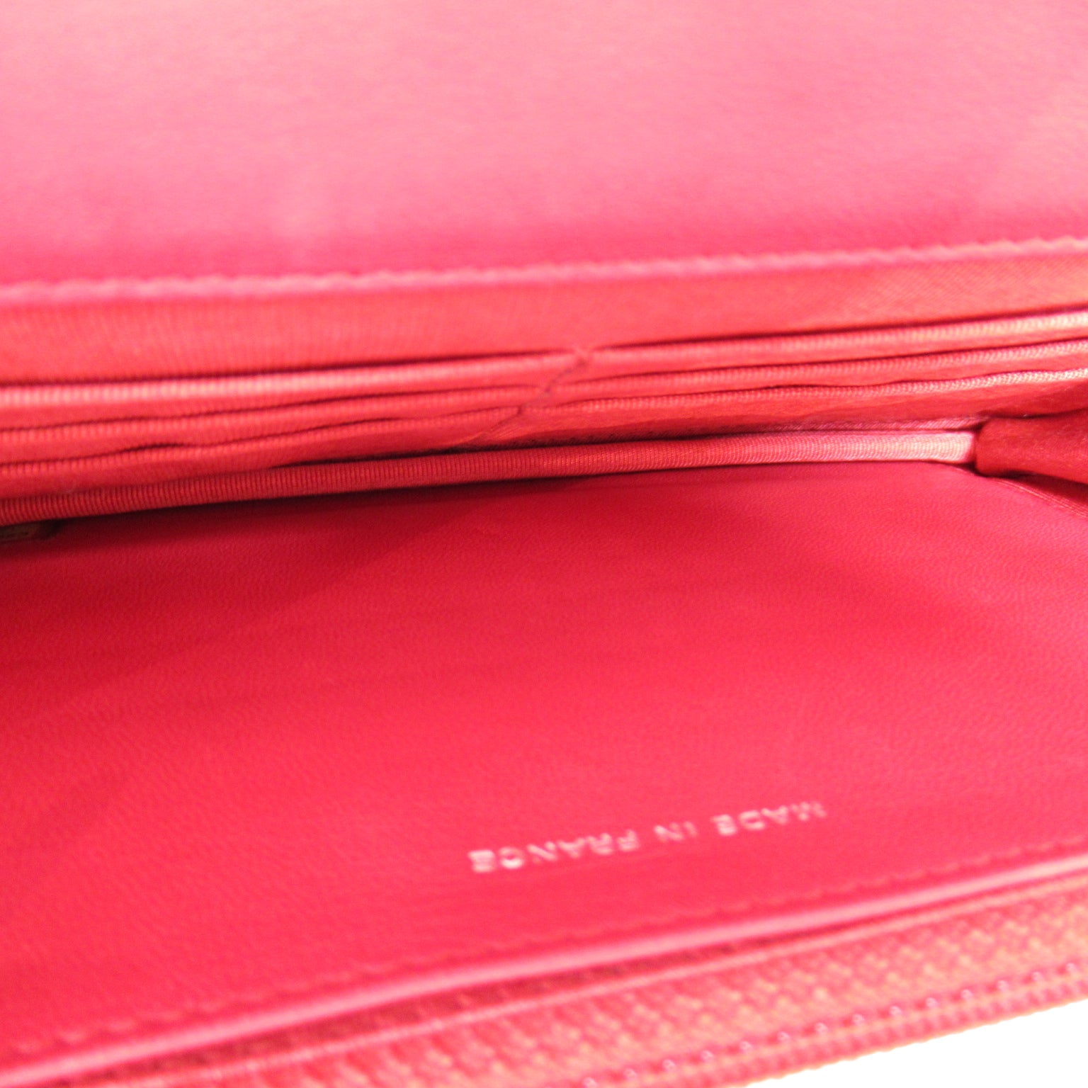 CHANEL 【激減優惠】菱格皮革WOC Wallet On Chain銀扣鏈帶肩背袋粉紅色