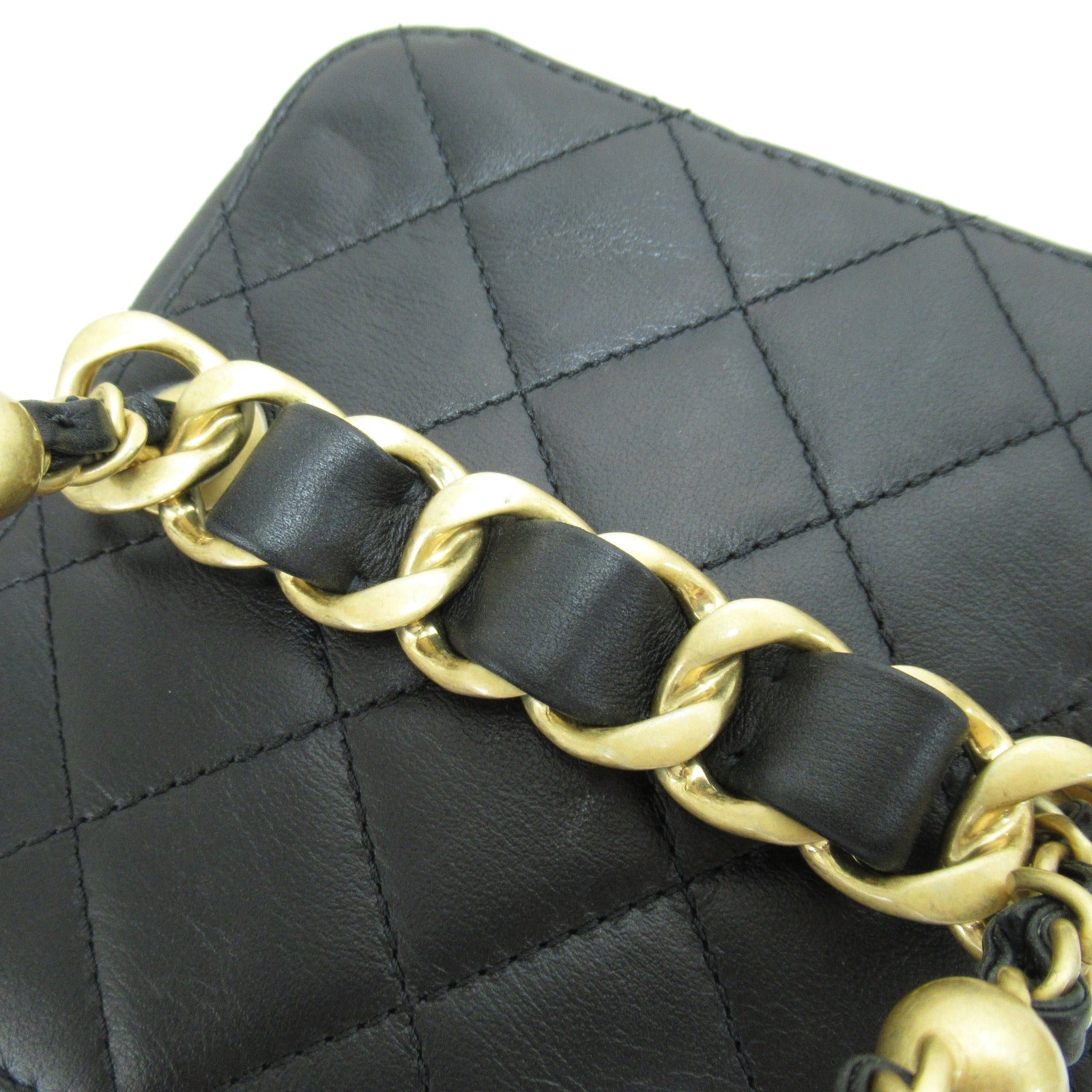 CHANEL 【激減優惠】菱格皮革Vanity  Bag金扣手挽肩背兩用袋黑色