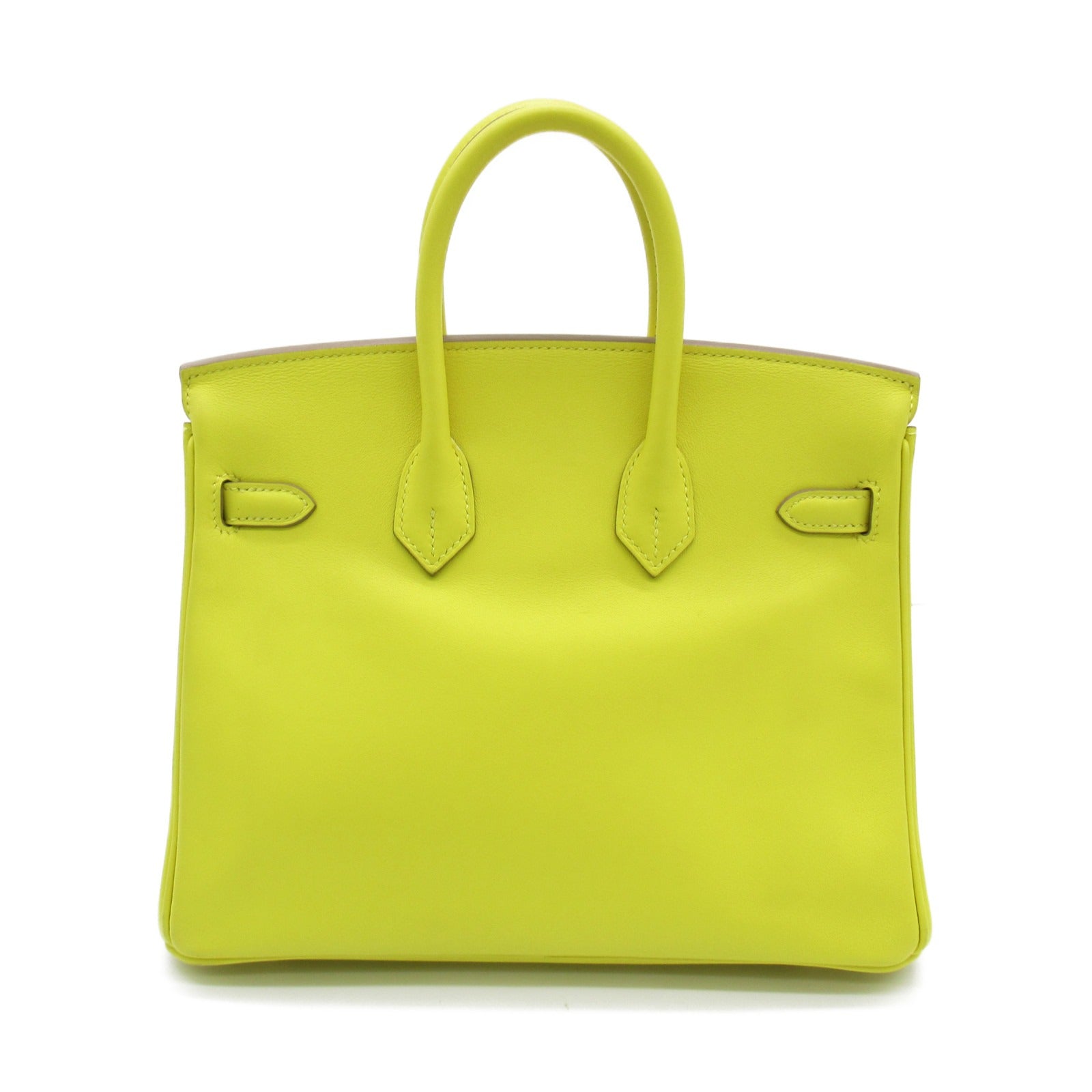 HERMES 【激減優惠】Swift皮革Birkin 25金扣手挽袋Lime/黃色