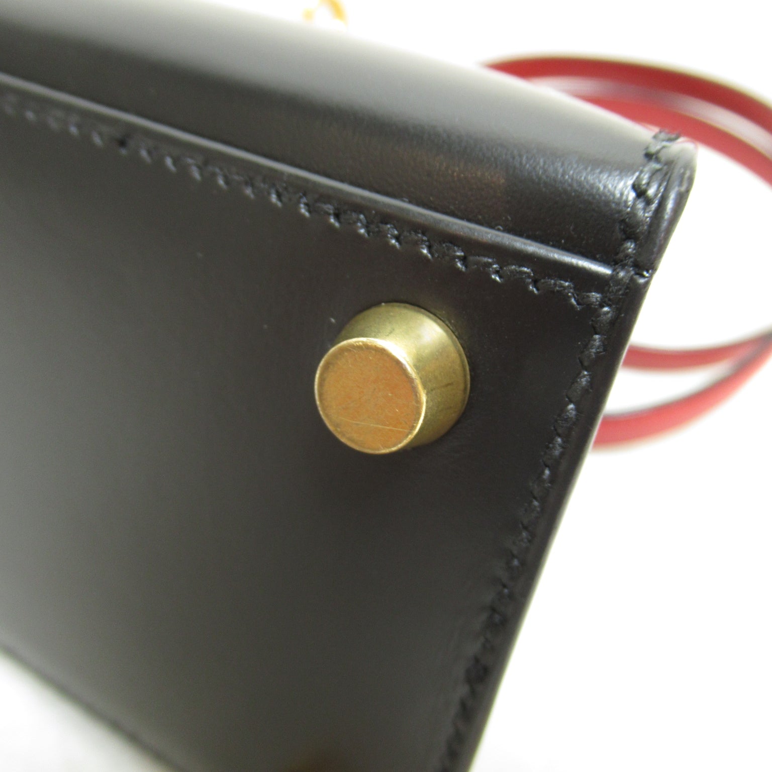 HERMES 【激減優惠】Box Calf皮革Mini Kelly金扣手挽肩背兩用袋Noir/Rouge/黑色/紅色