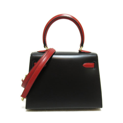 HERMES 【激減優惠】Box Calf皮革Mini Kelly金扣手挽肩背兩用袋Noir/Rouge/黑色/紅色