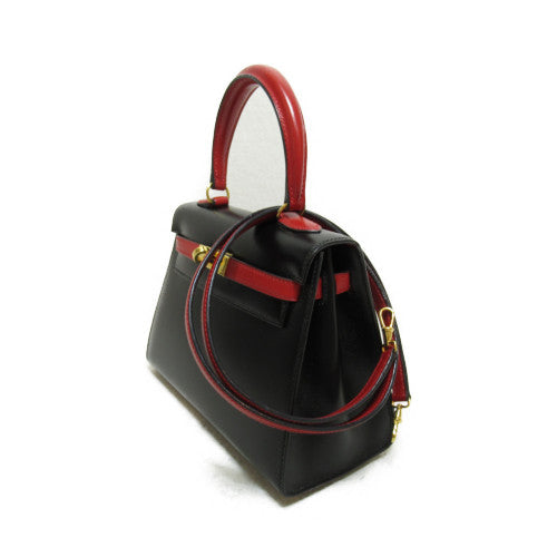 HERMES 【激減優惠】Box Calf皮革Mini Kelly金扣手挽肩背兩用袋Noir/Rouge/黑色/紅色