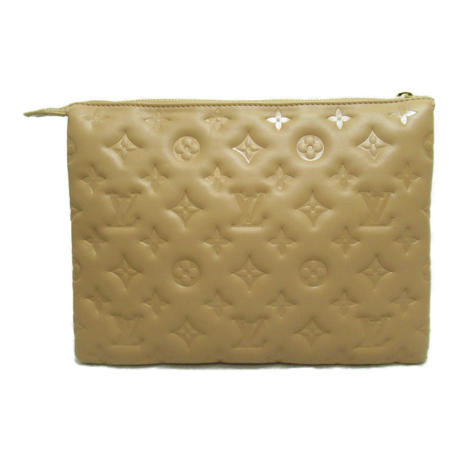 LOUIS VUITTON 【激減優惠】羊皮皮革Coussin PM 2 Way Shoulder Bag Handbag金扣手挽肩背兩用袋米色