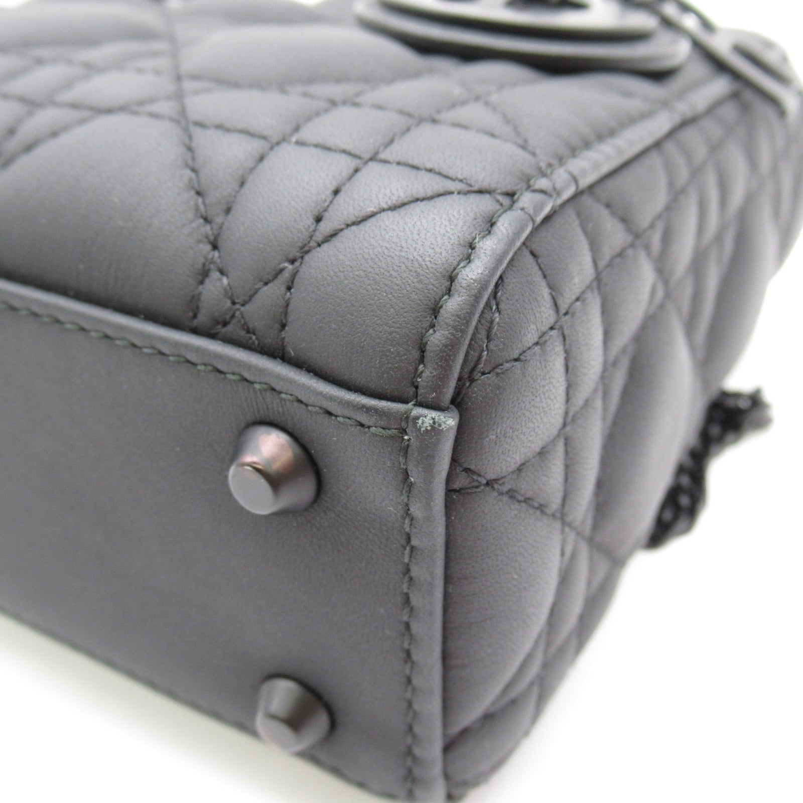 Dior 牛皮皮革Lady Dior Tote手挽袋黒色