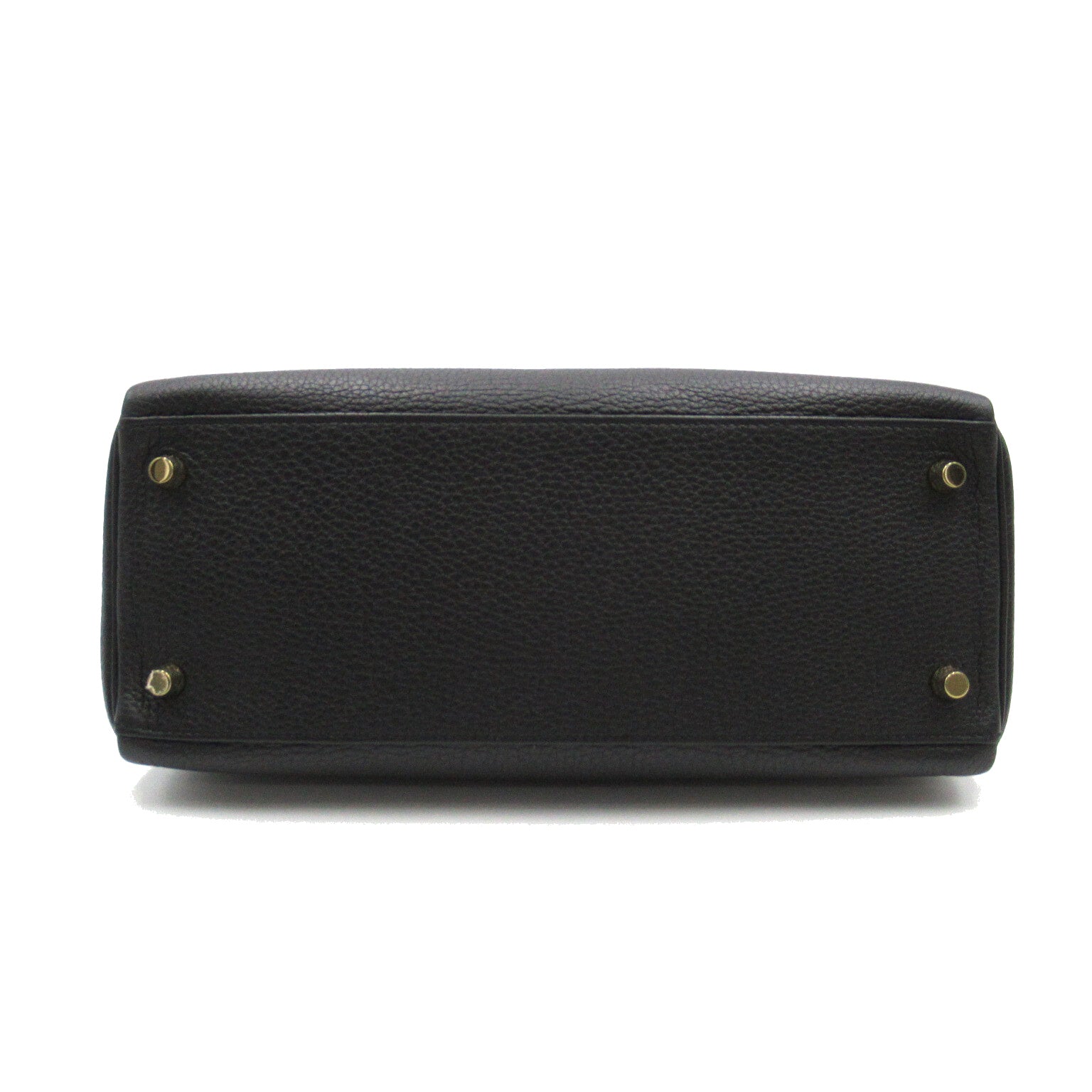 HERMES Togo皮革Kelly 28金扣手挽肩背兩用袋Noir/黑色