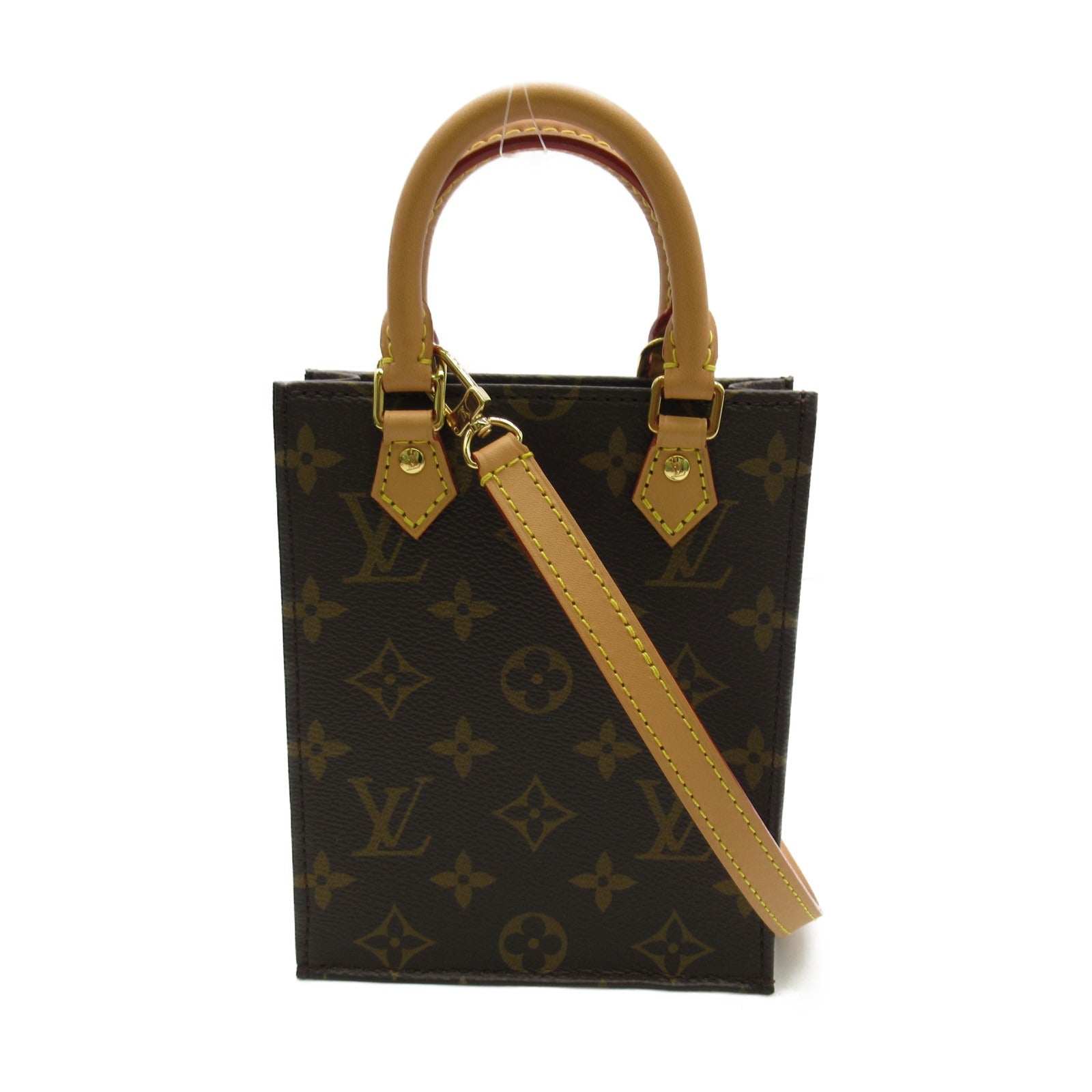 LOUIS VUITTON **【激減優惠】Monogram Petit Sac Plat金扣手挽肩背兩用袋啡色