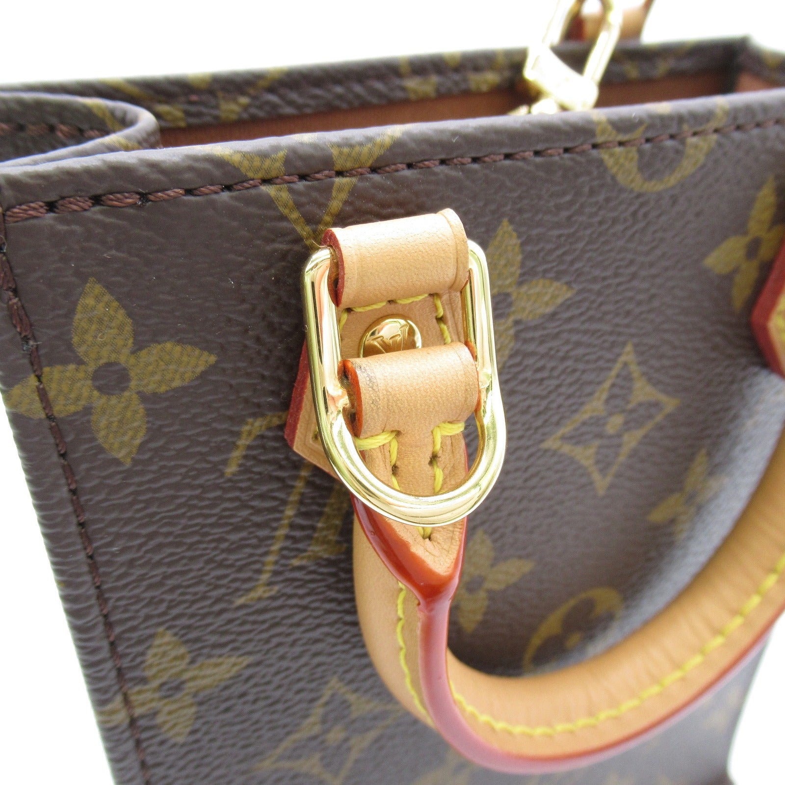 LOUIS VUITTON **【激減優惠】Monogram Petit Sac Plat金扣手挽肩背兩用袋啡色