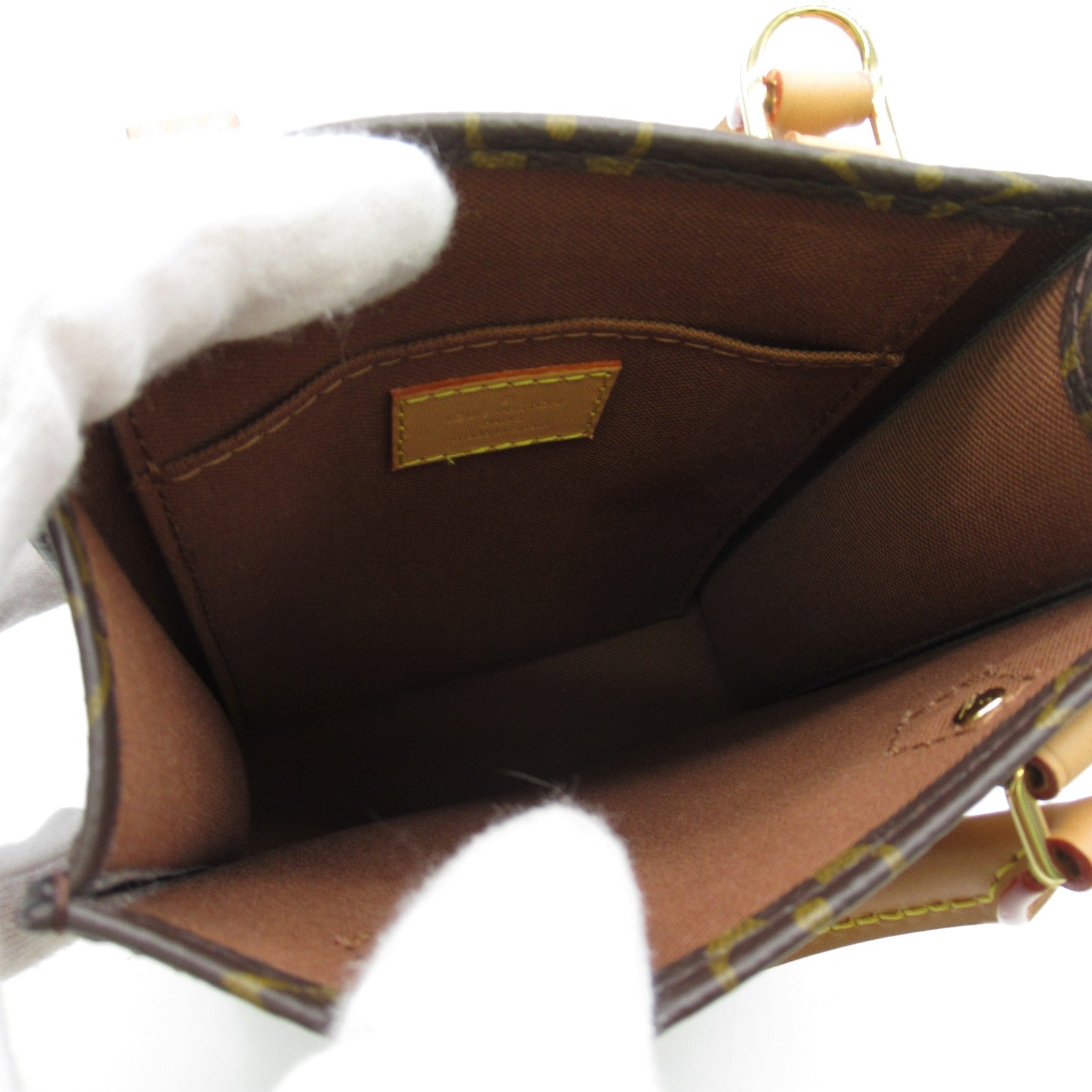 LOUIS VUITTON **【激減優惠】Monogram Petit Sac Plat金扣手挽肩背兩用袋啡色