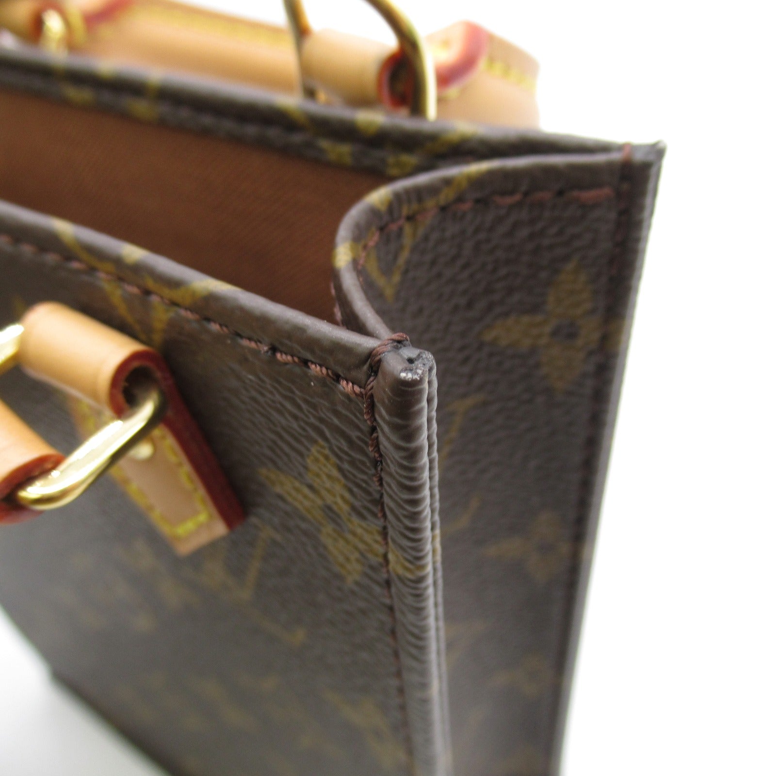 LOUIS VUITTON **【激減優惠】Monogram Petit Sac Plat金扣手挽肩背兩用袋啡色