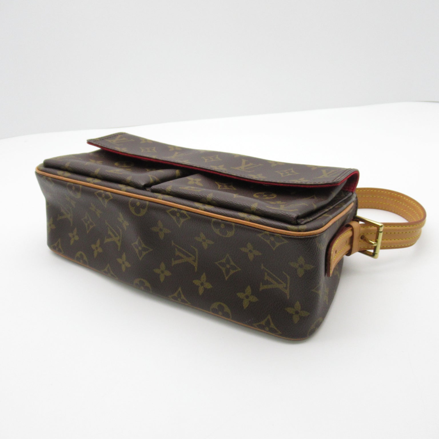 LOUIS VUITTON Monogram Viva Cite MM金扣肩背袋啡色