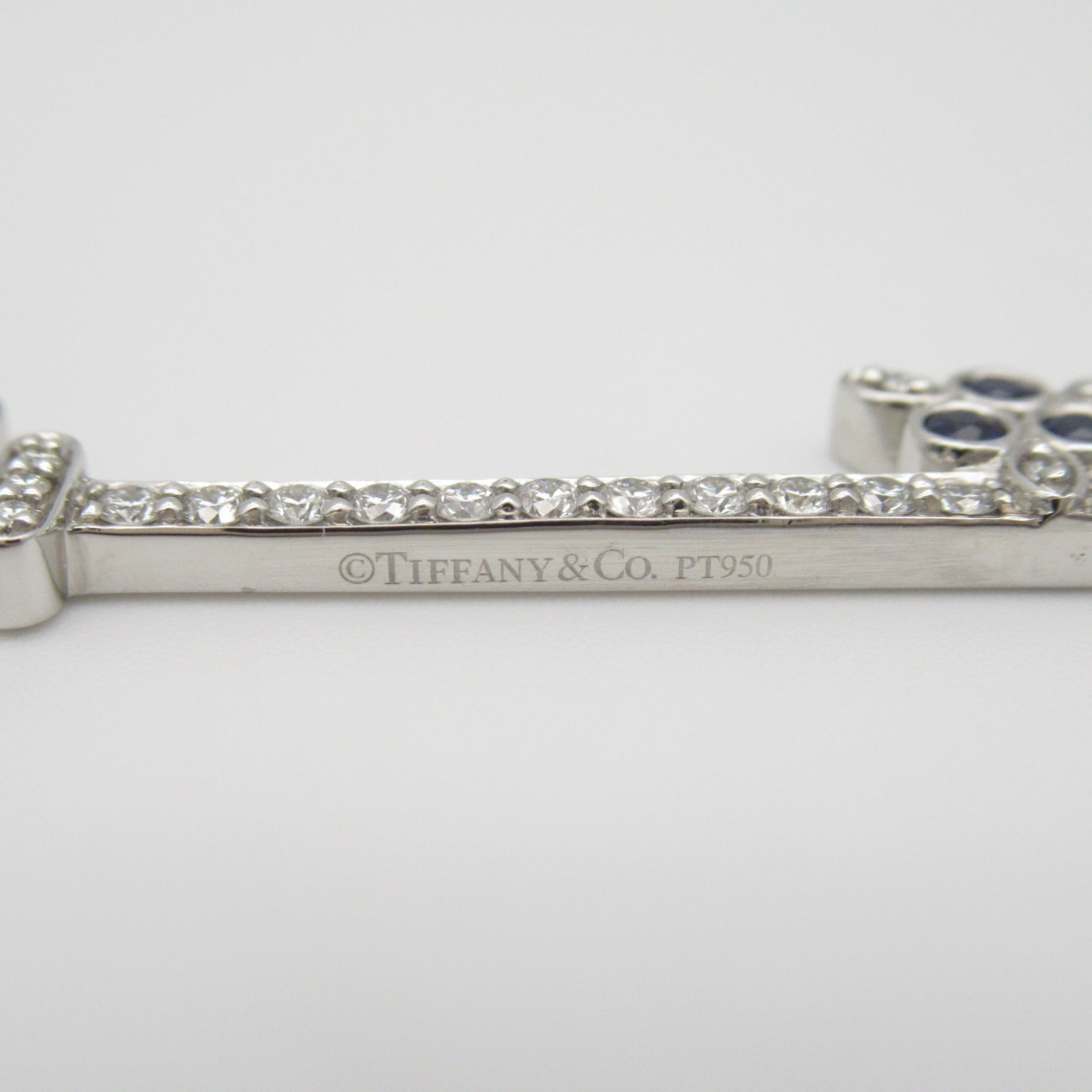 TIFFANY＆CO 【激減優惠】PT950鉑金/18K白金Enchanted Sapphire Diamond Key Necklace項鍊