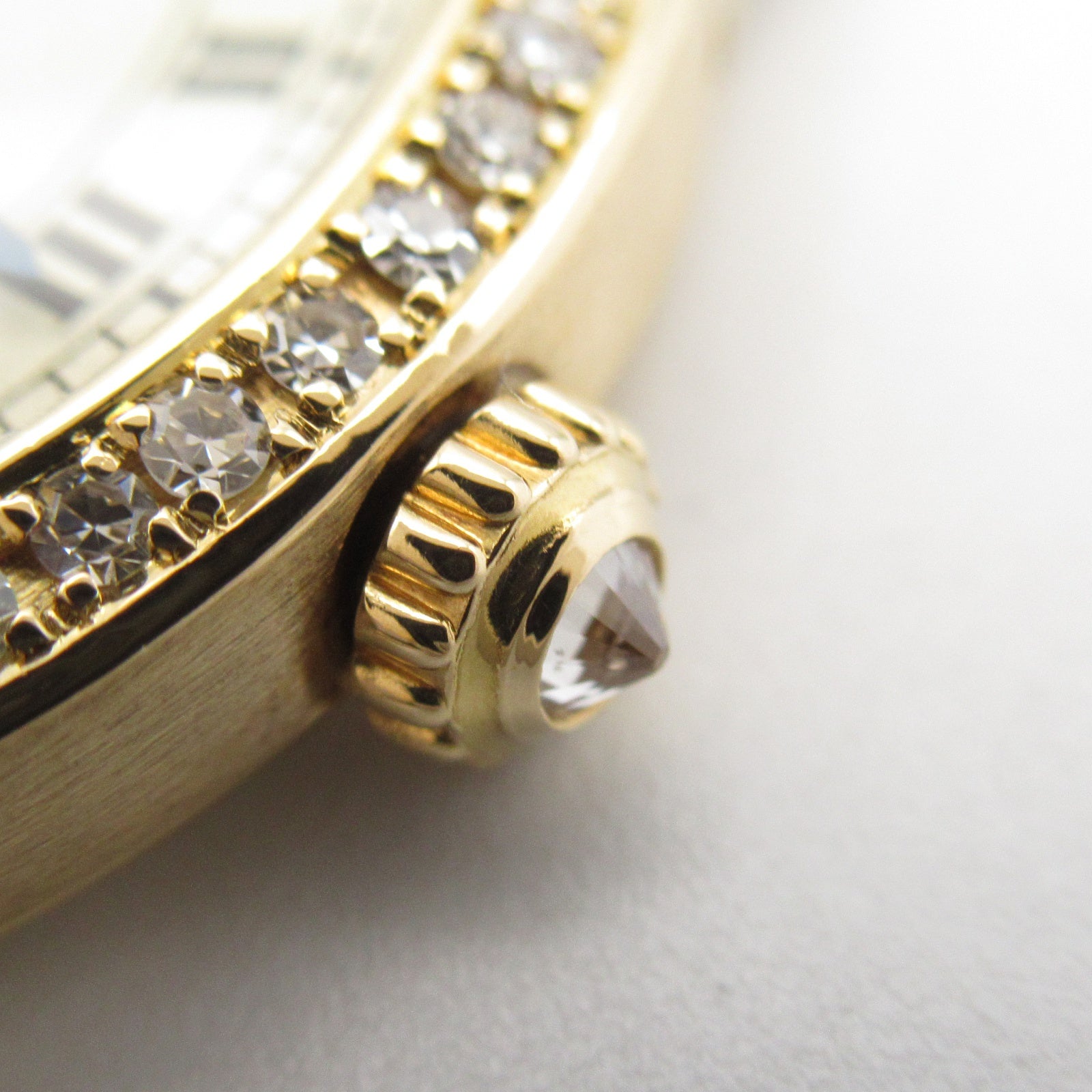 CARTIER Tochu SM 18K黃金/鑽石手錶石英機芯米色
