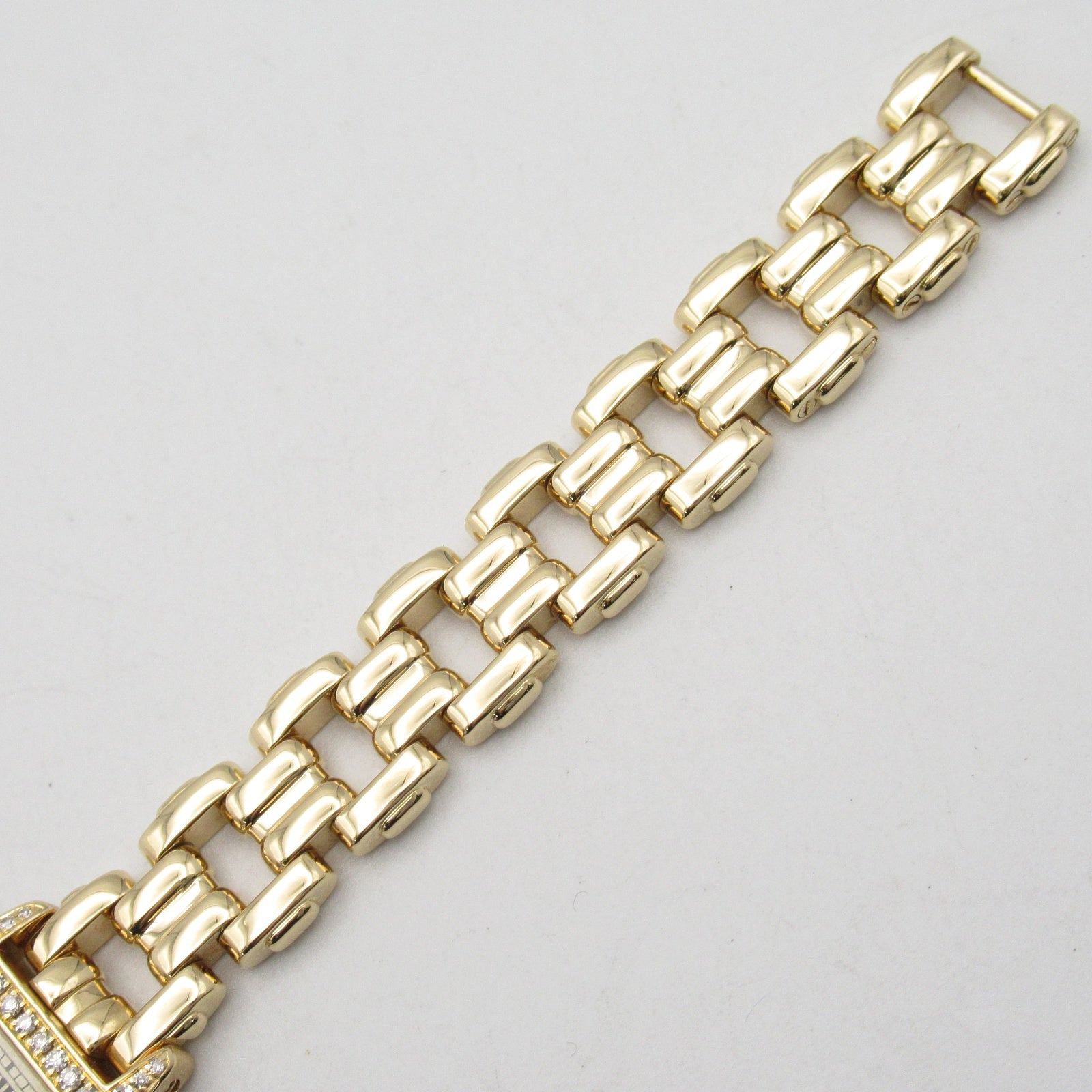 CARTIER Tochu SM 18K黃金/鑽石手錶石英機芯米色