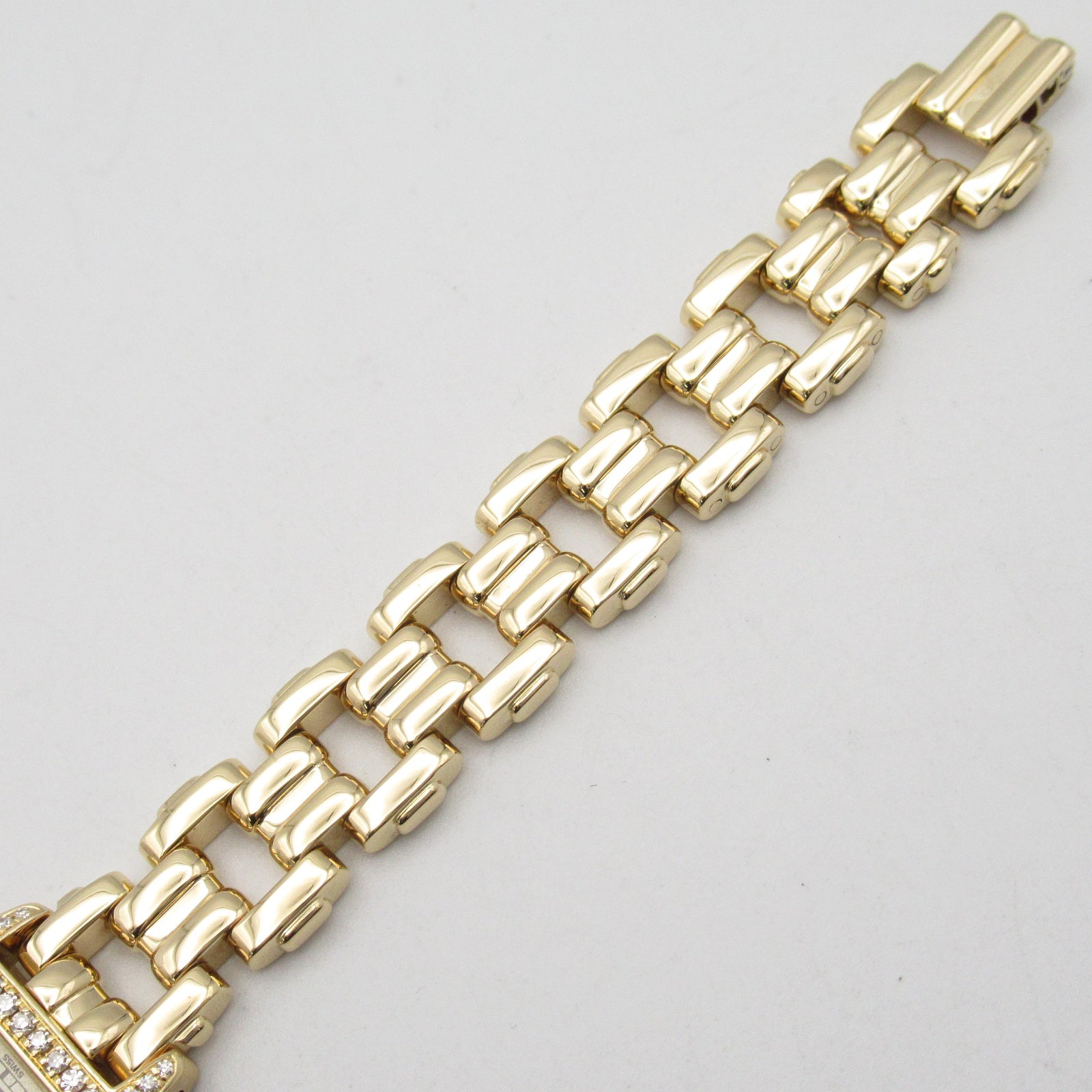 CARTIER Tochu SM 18K黃金/鑽石手錶石英機芯米色