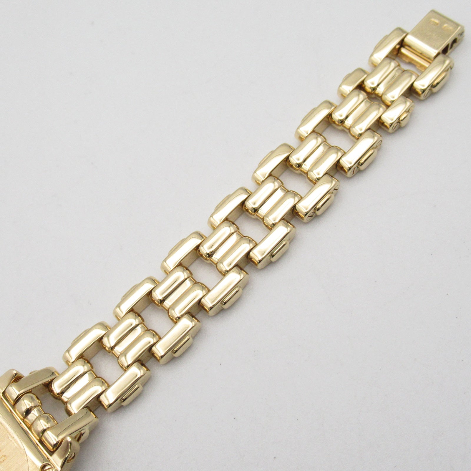 CARTIER Tochu SM 18K黃金/鑽石手錶石英機芯米色
