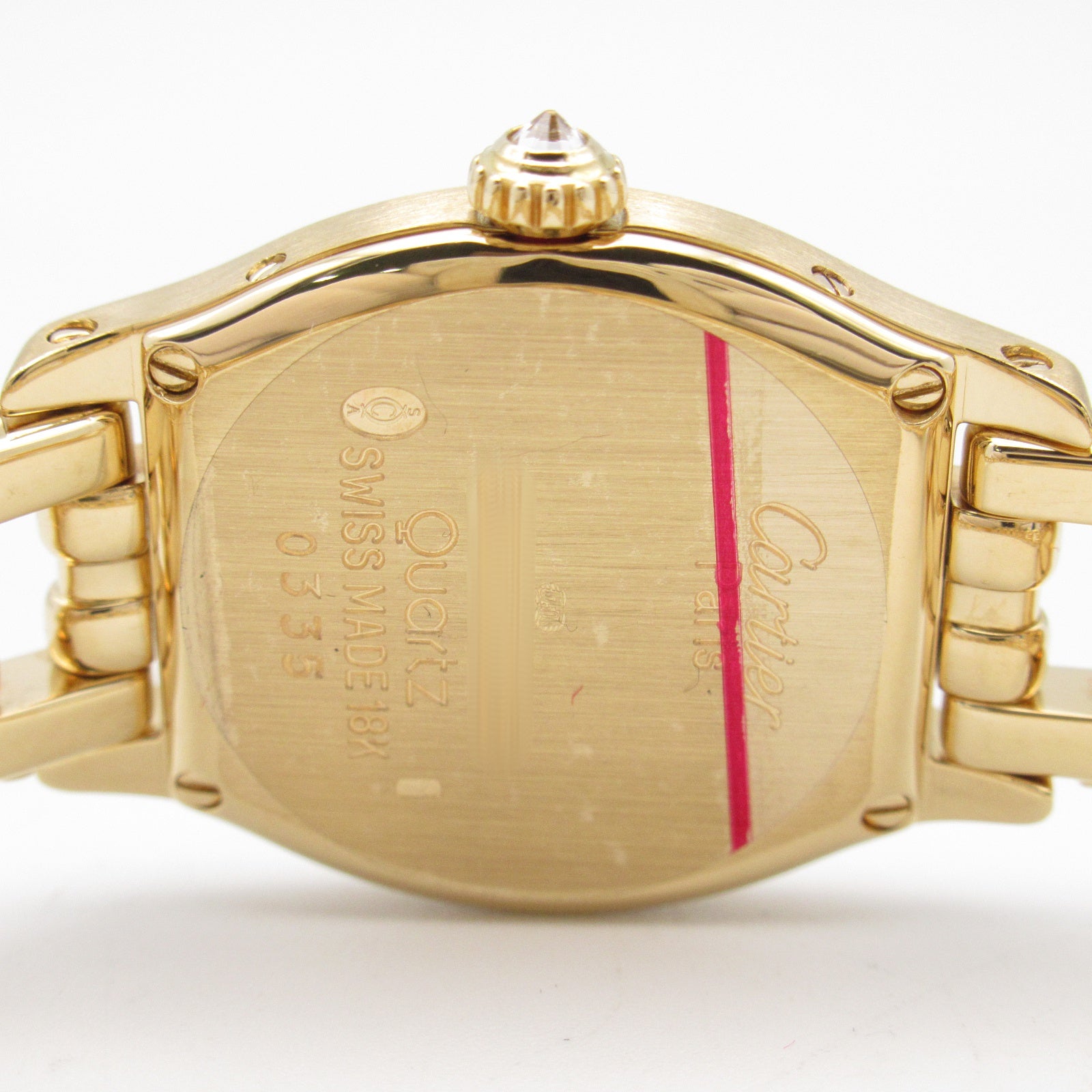 CARTIER Tochu SM 18K黃金/鑽石手錶石英機芯米色