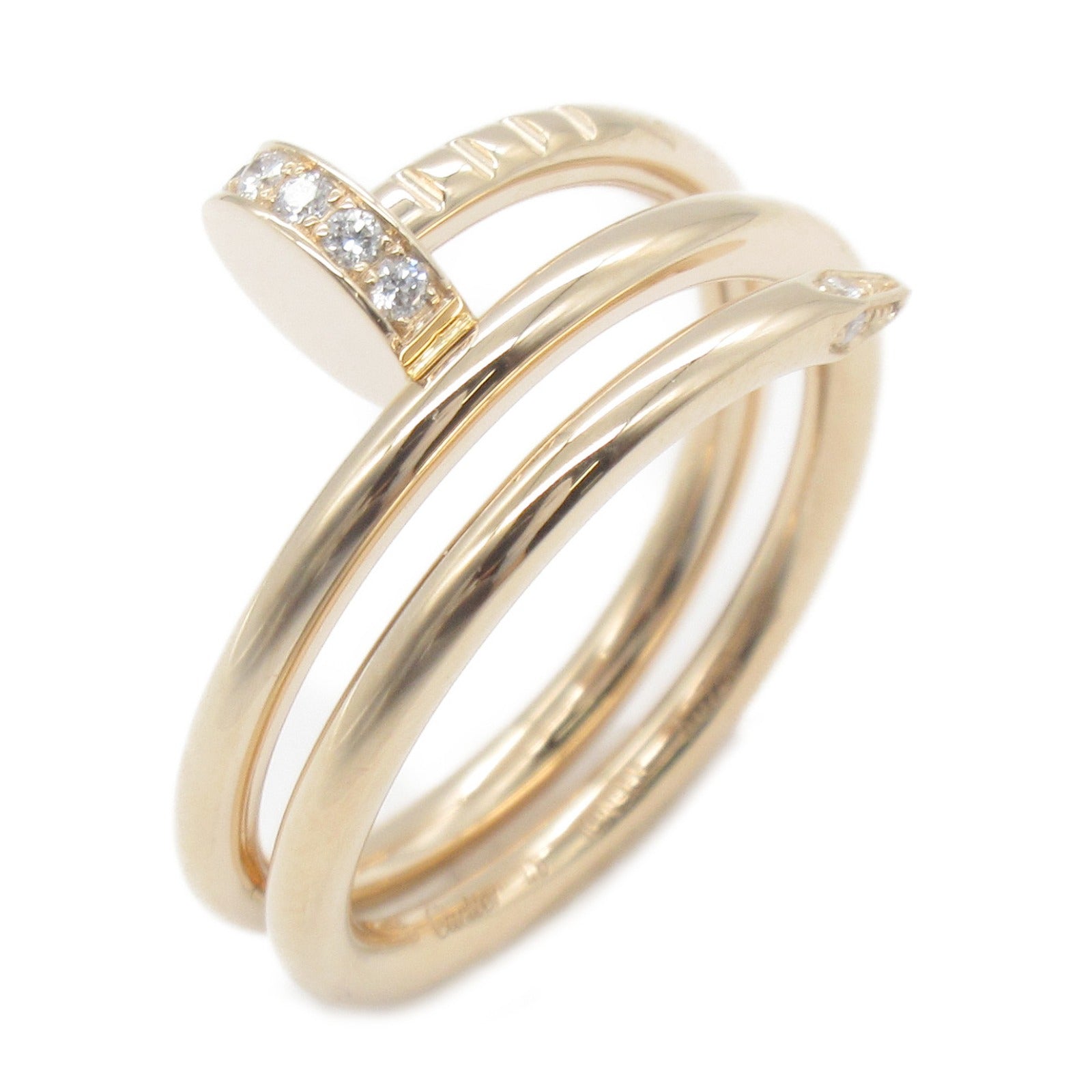 CARTIER 18K玫瑰金Juste Un Clou Double戒指US#4.5/CARTIER＃48