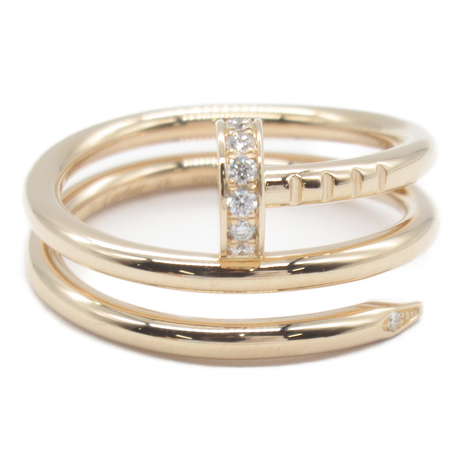 CARTIER 18K玫瑰金Juste Un Clou Double戒指US#4.5/CARTIER＃48