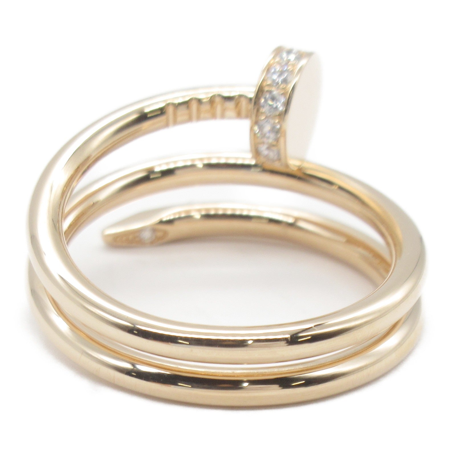 CARTIER 18K玫瑰金Juste Un Clou Double戒指US#4.5/CARTIER＃48