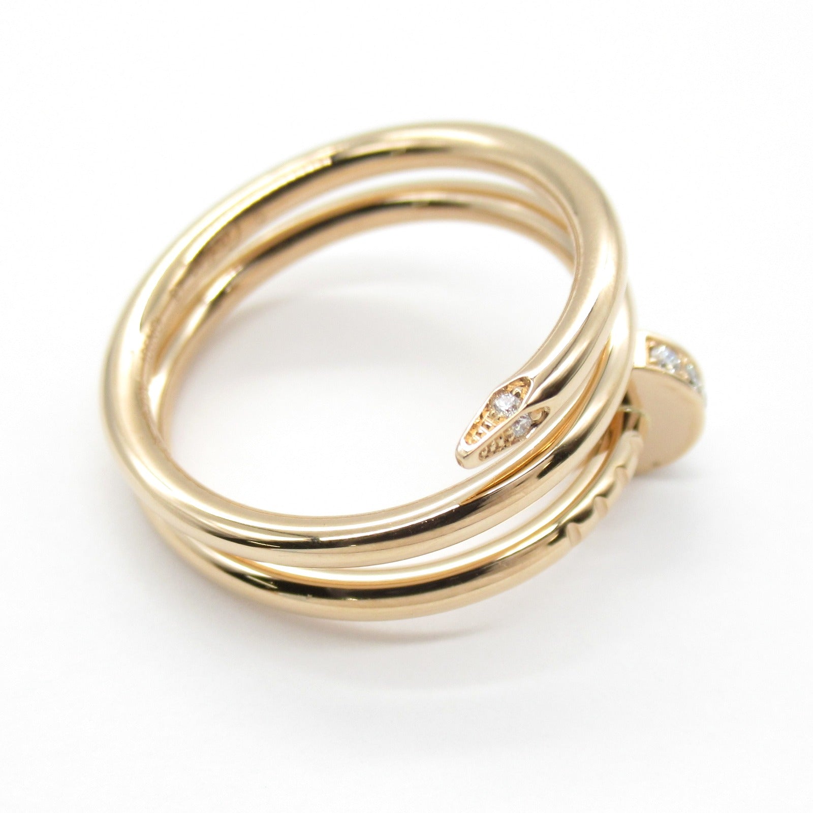 CARTIER 18K玫瑰金Juste Un Clou Double戒指US#4.5/CARTIER＃48