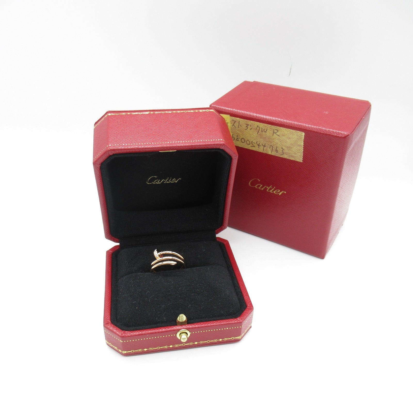 CARTIER 18K玫瑰金Juste Un Clou Double戒指US#4.5/CARTIER＃48