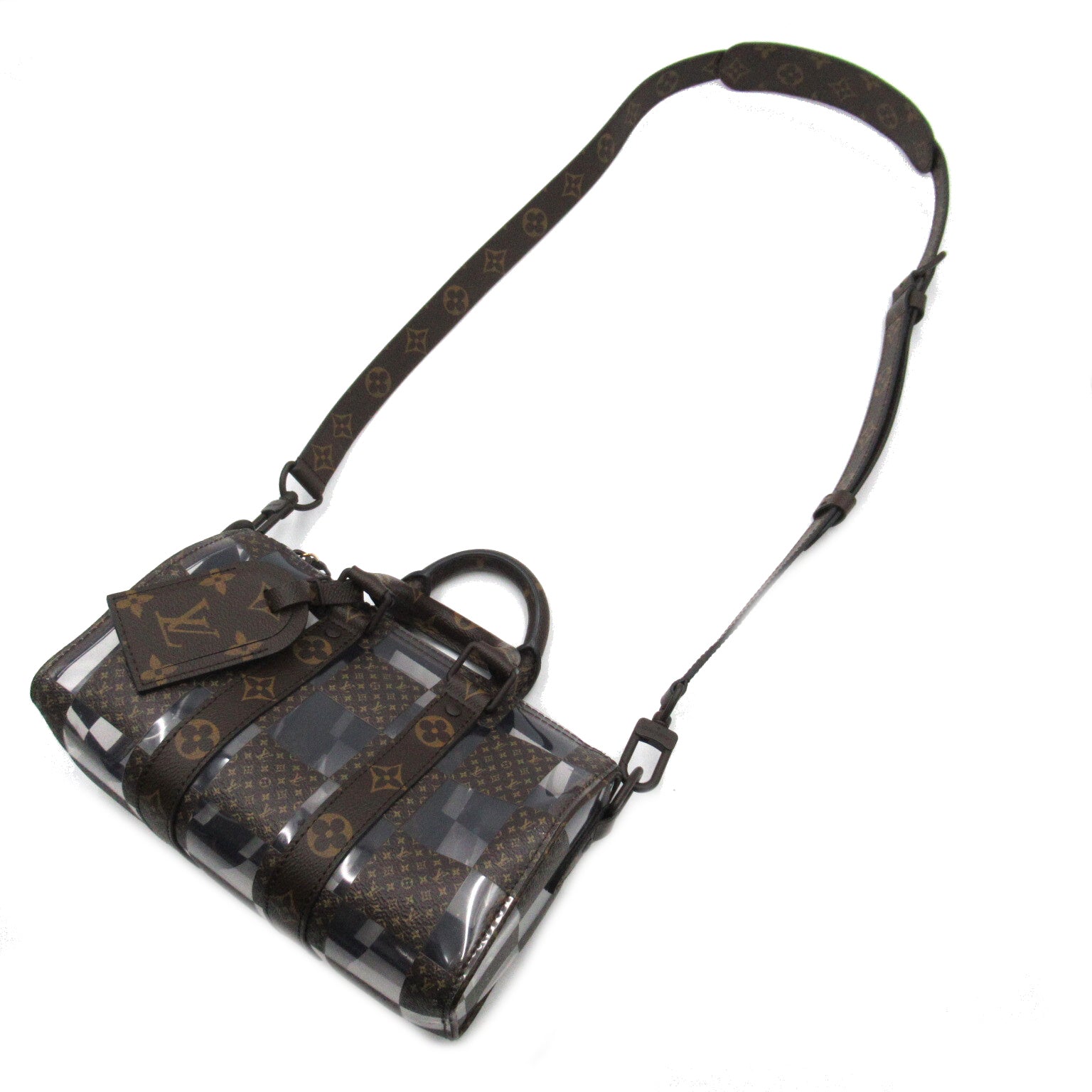 LOUIS VUITTON Monogram Chess Keepall Bandouliere 25手挽肩背兩用袋啡色