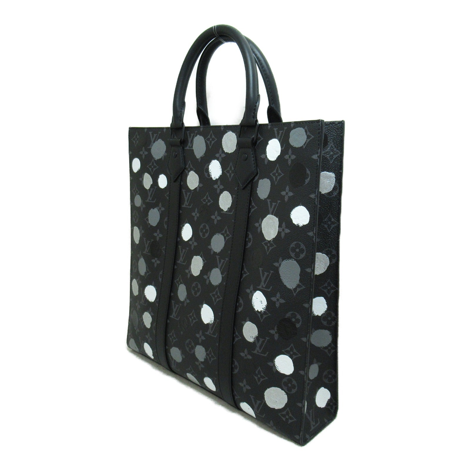 LOUIS VUITTON Monogram Eclipse LV×YK Sac Plat手挽肩背兩用袋黑色