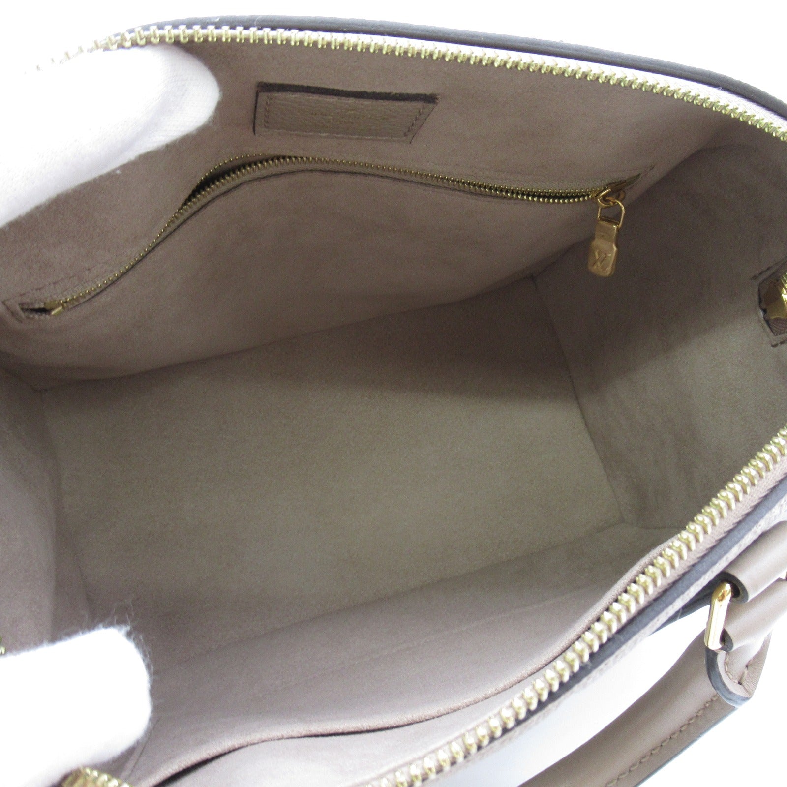 LOUIS VUITTON Monogram Empreinte Speedy Bandouliere 25金扣手挽肩背兩用袋米色