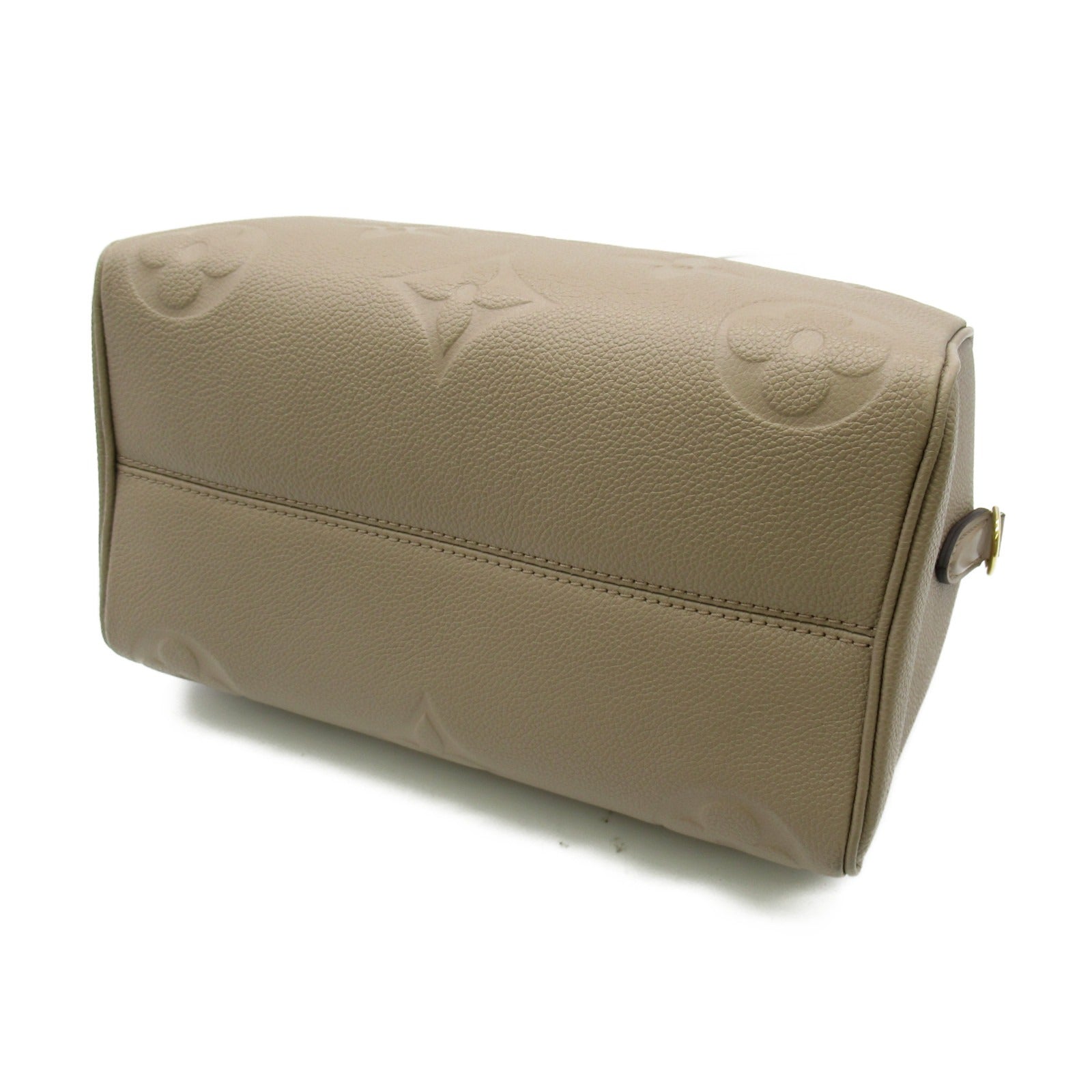 LOUIS VUITTON Monogram Empreinte Speedy Bandouliere 25金扣手挽肩背兩用袋米色