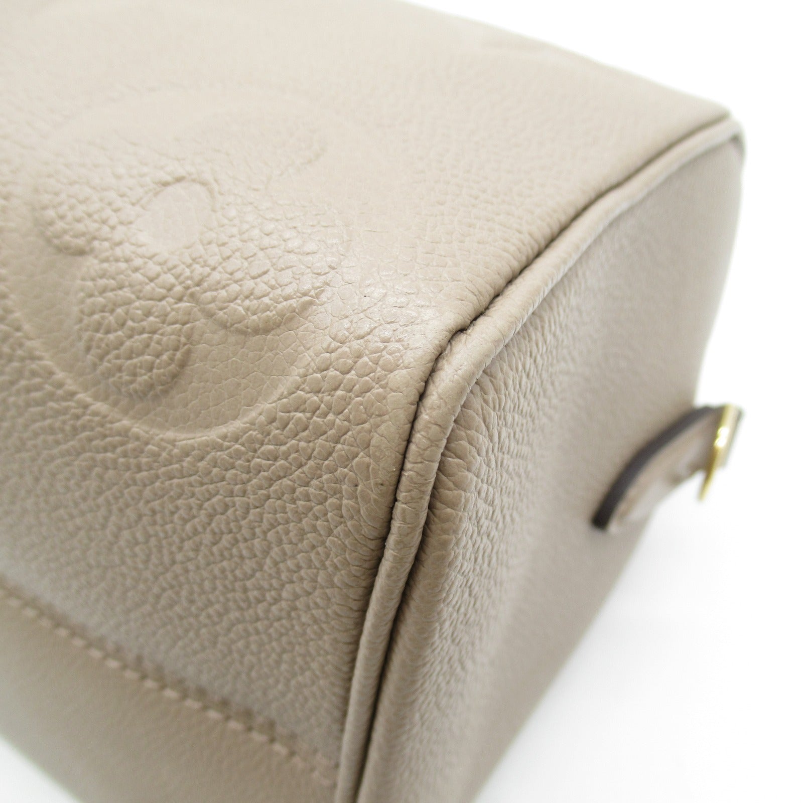 LOUIS VUITTON Monogram Empreinte Speedy Bandouliere 25金扣手挽肩背兩用袋米色