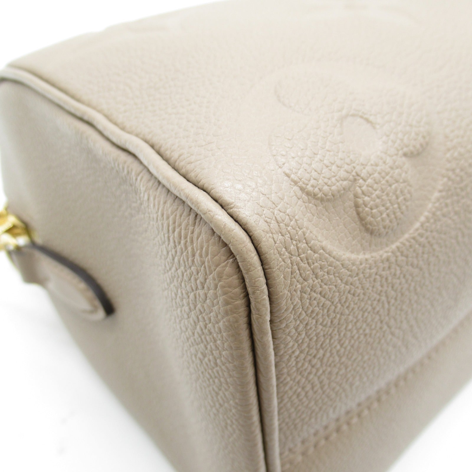 LOUIS VUITTON Monogram Empreinte Speedy Bandouliere 25金扣手挽肩背兩用袋米色