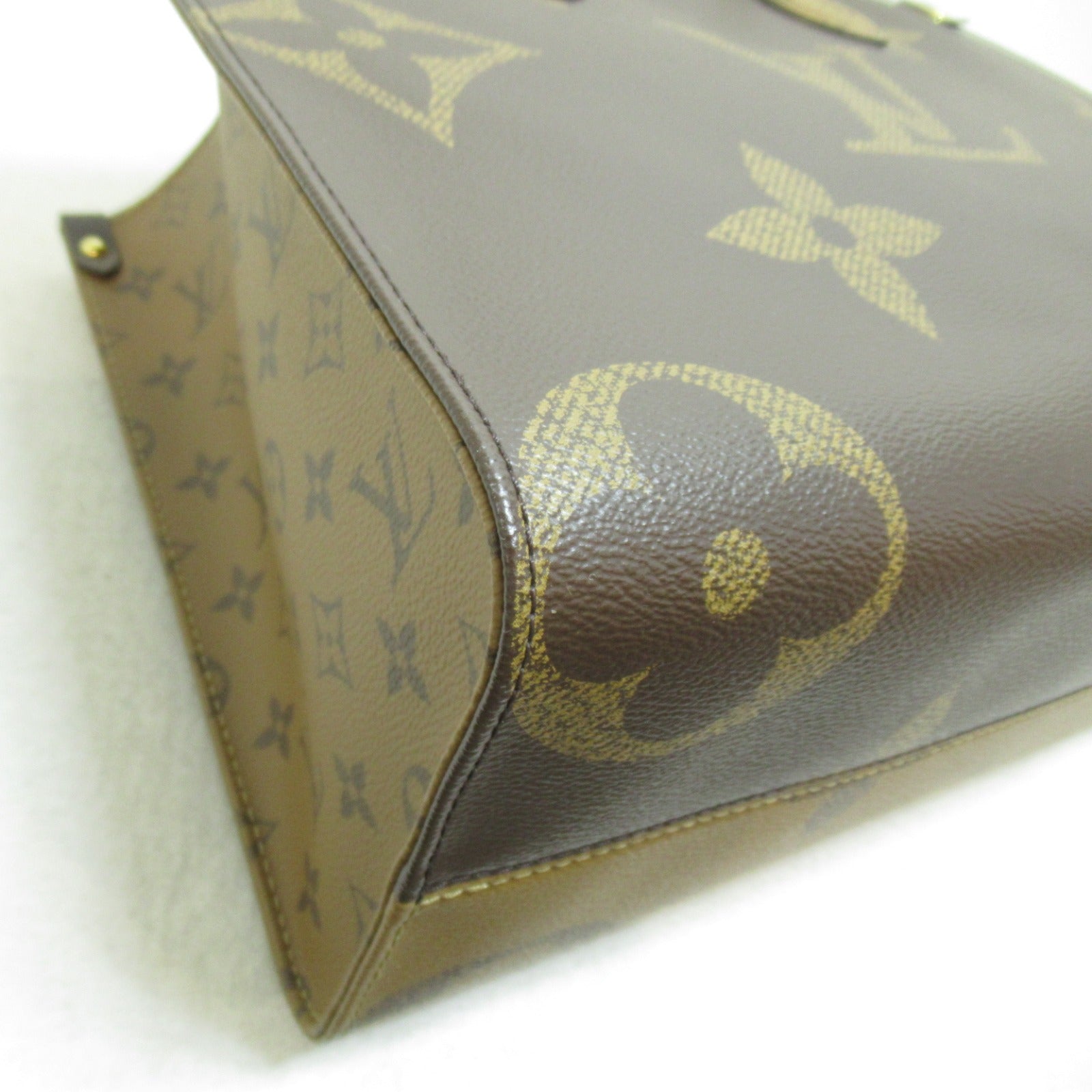 LOUIS VUITTON Monogram Giant/Reverse OnTheGo MM金扣手挽肩背兩用袋啡色