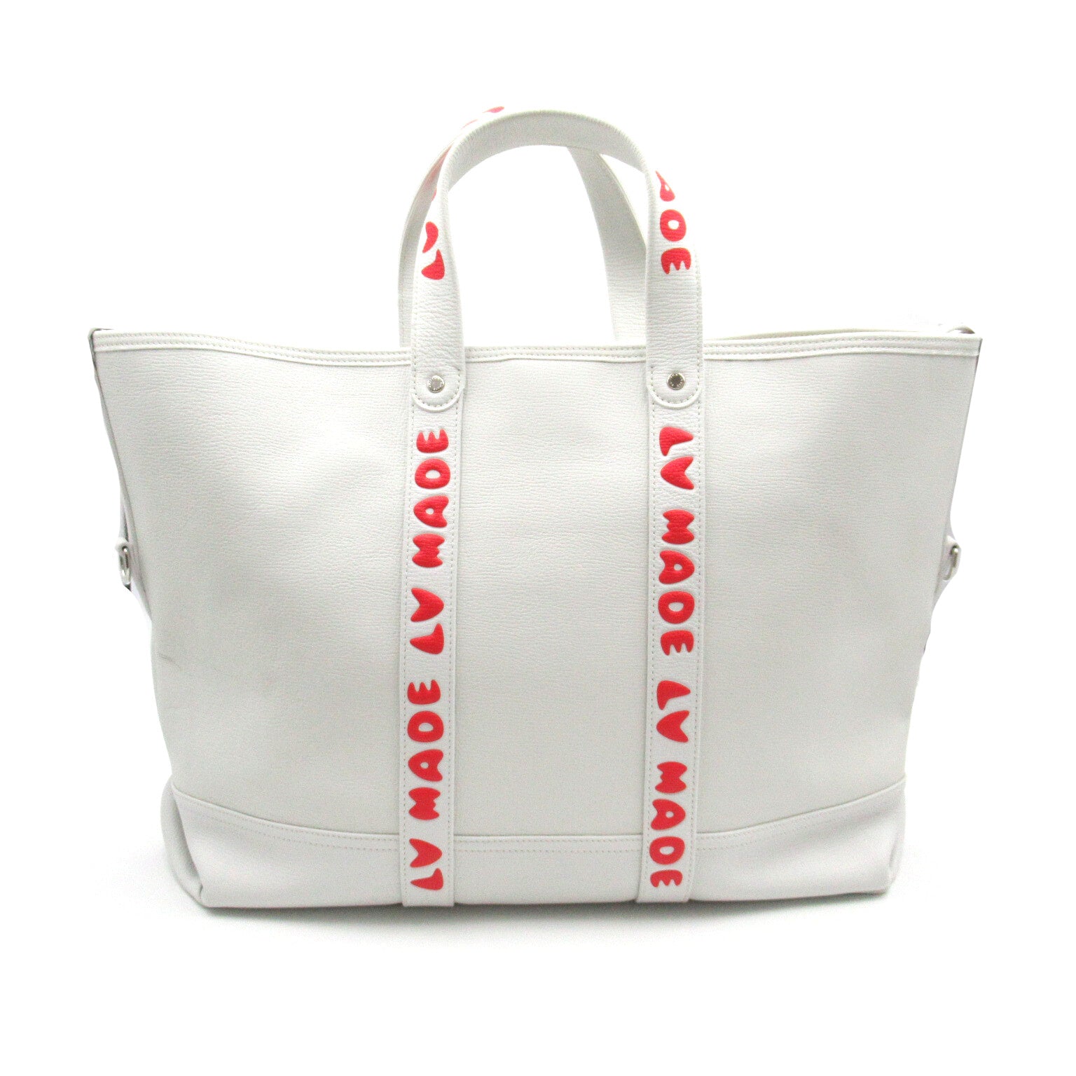 LOUIS VUITTON 皮革NIGO Tote Journey銀扣手挽肩背兩用袋白色