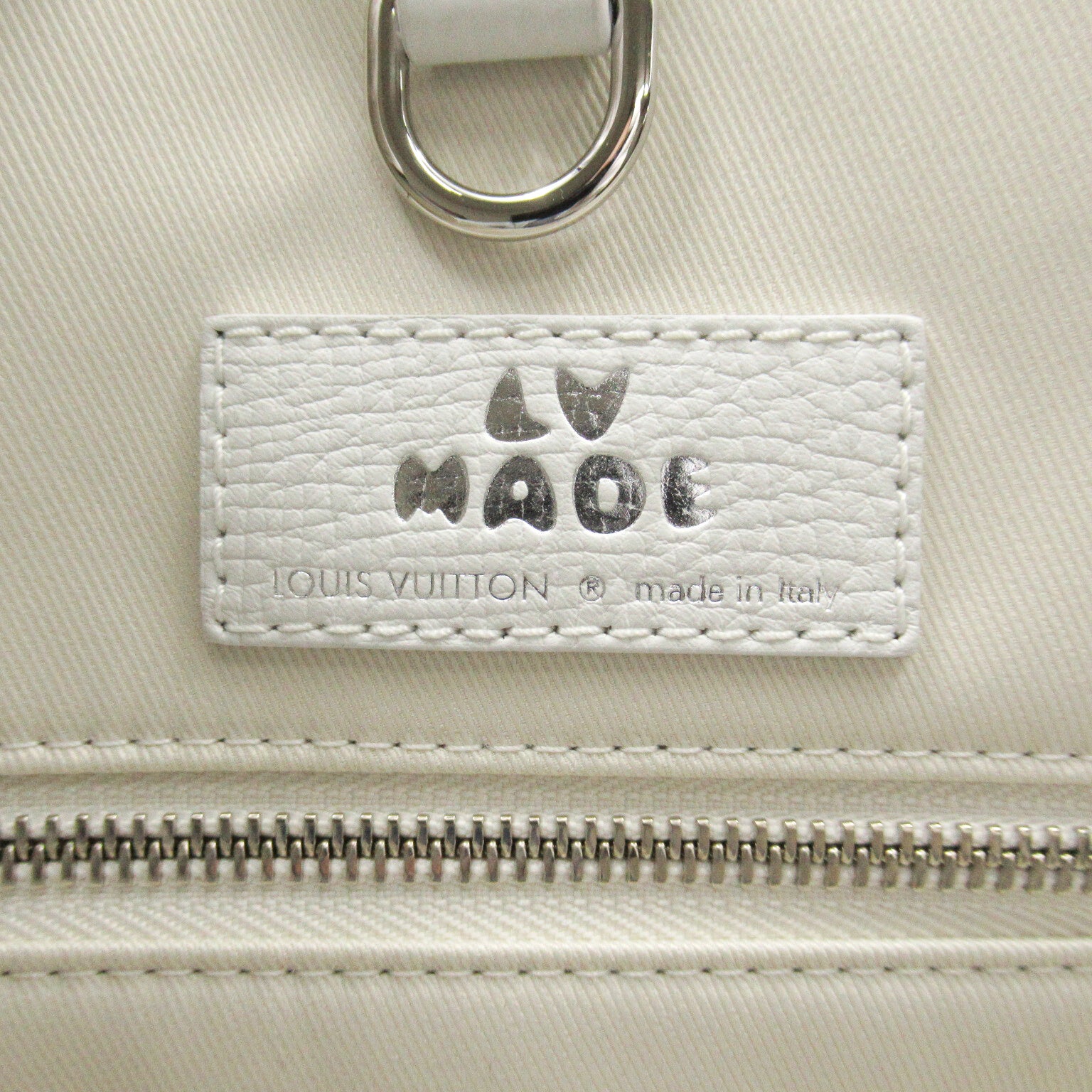 LOUIS VUITTON 皮革NIGO Tote Journey銀扣手挽肩背兩用袋白色