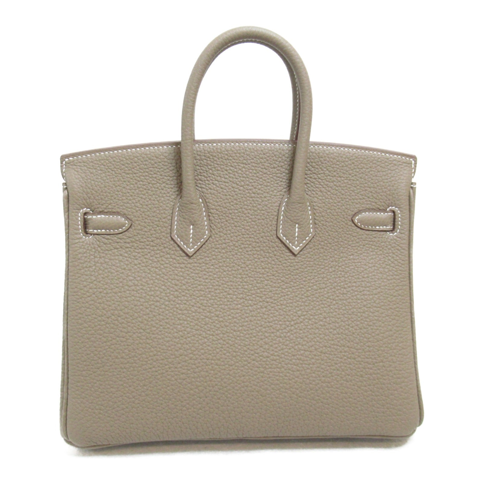 HERMES Togo皮革Birkin 25銀扣手挽袋灰色