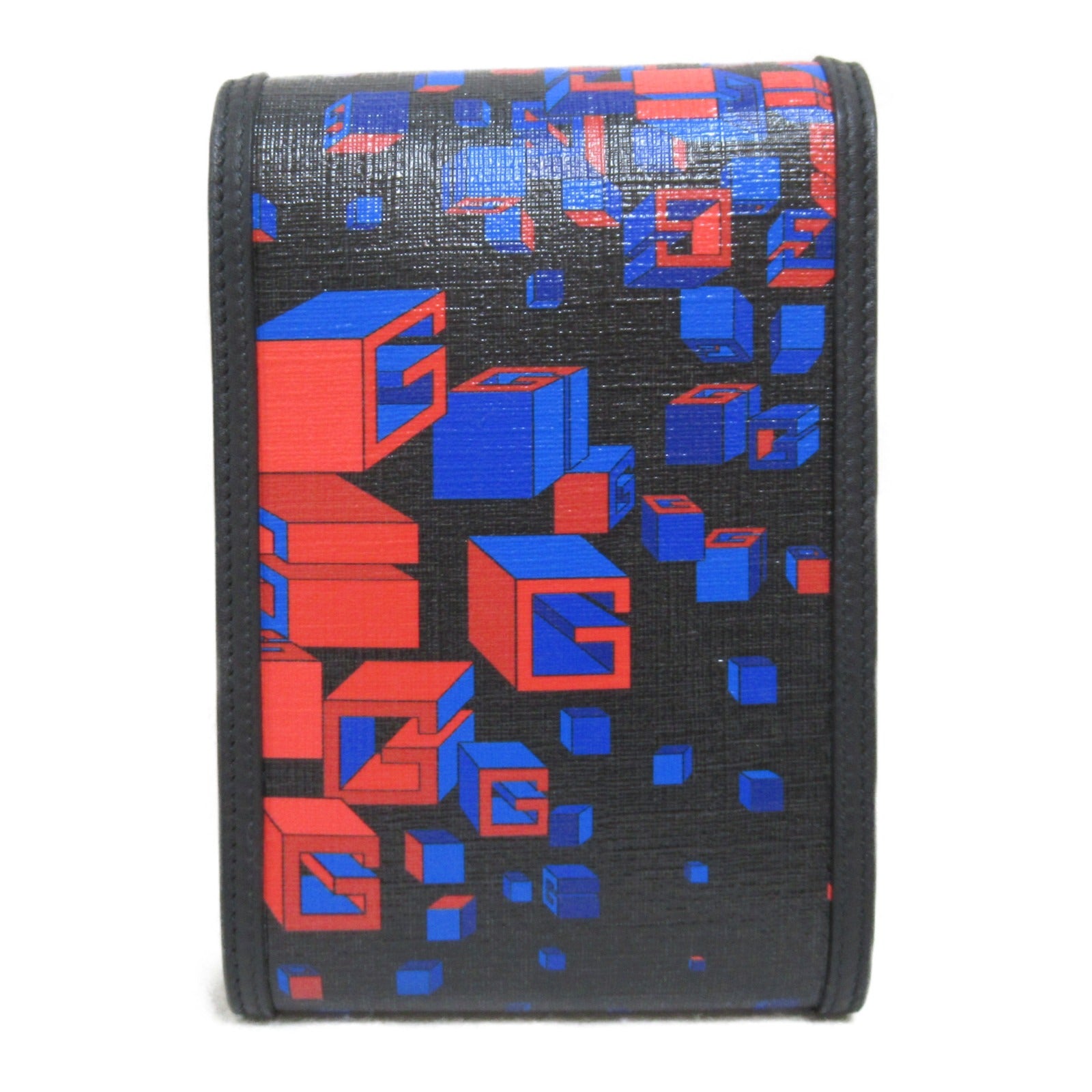 GUCCI 【激減優惠】塗層帆布Square G Space Pochette肩背袋黑色/藍色/紅色