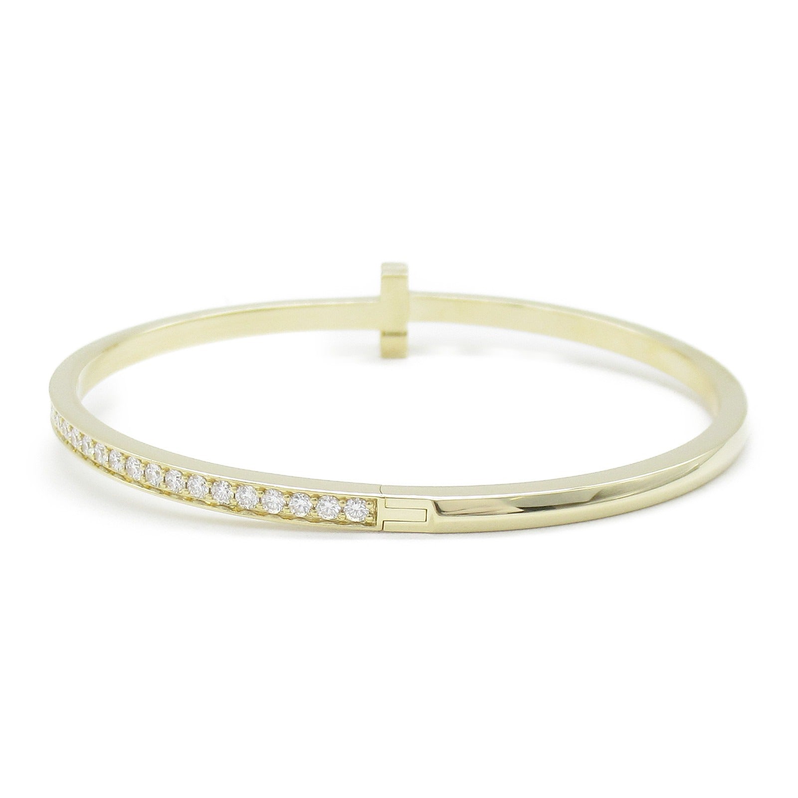 TIFFANY＆CO 18K黃金T1 Narrow Diamond Hinged Bangle/Bracelet 1.00ct鑽石手鐲