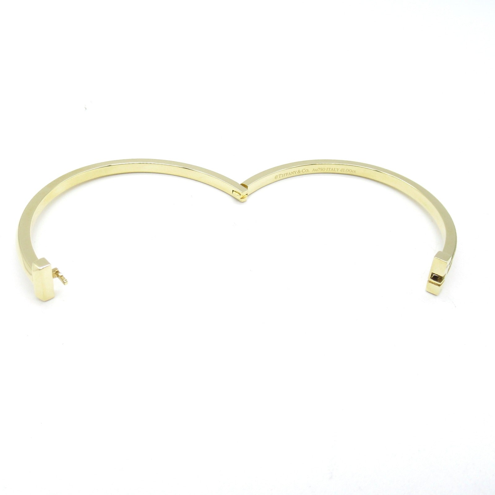 TIFFANY＆CO 18K黃金T1 Narrow Diamond Hinged Bangle/Bracelet 1.00ct鑽石手鐲