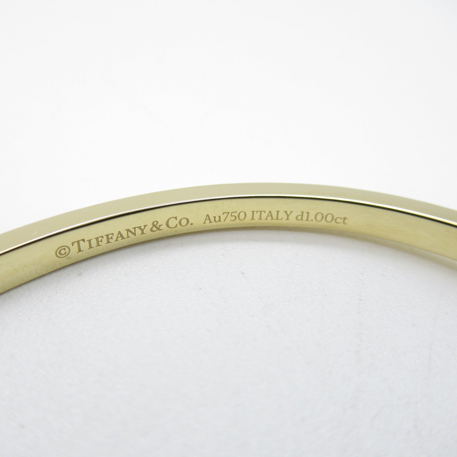 TIFFANY＆CO 18K黃金T1 Narrow Diamond Hinged Bangle/Bracelet 1.00ct鑽石手鐲