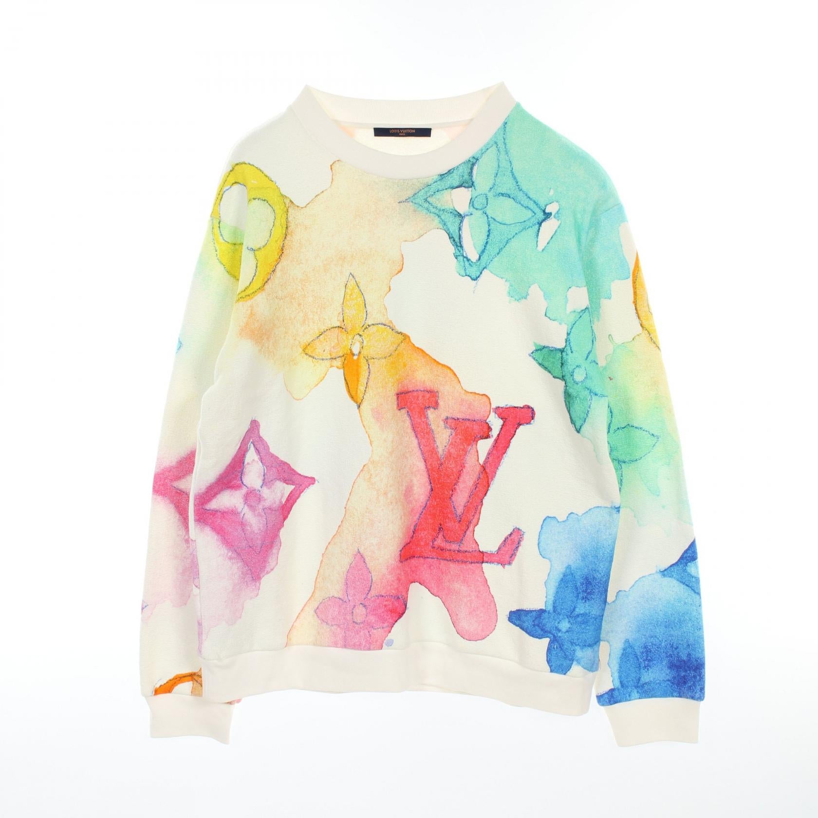 LOUIS VUITTON Cotton/Polyamide Watercolor Giant Monogram sweatshirt XXL Sweatshirt