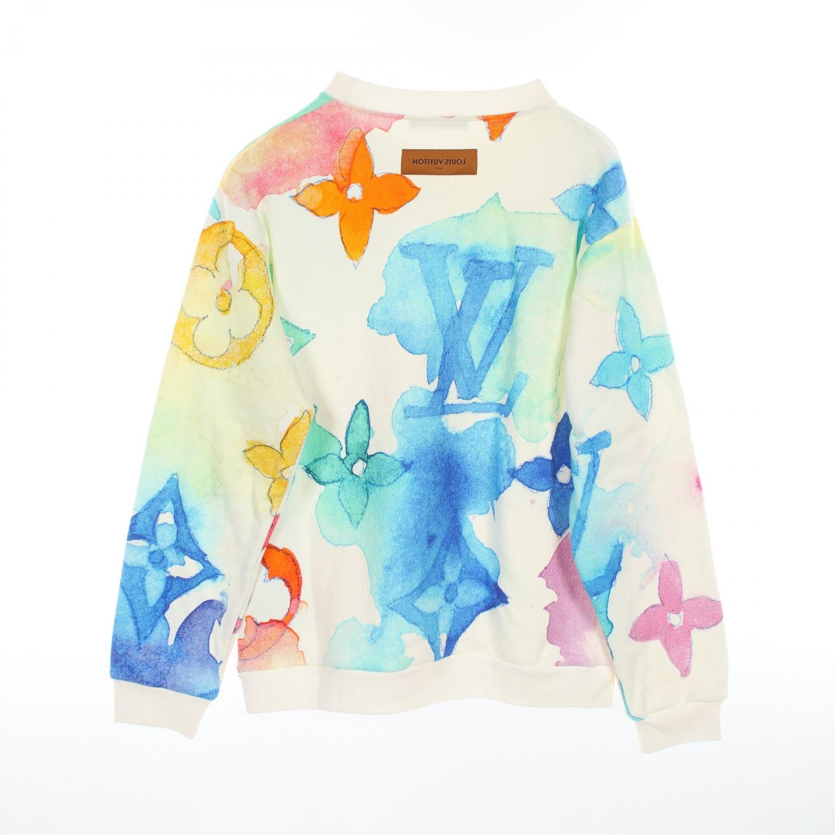 LOUIS VUITTON Cotton/Polyamide Watercolor Giant Monogram sweatshirt XXL Sweatshirt
